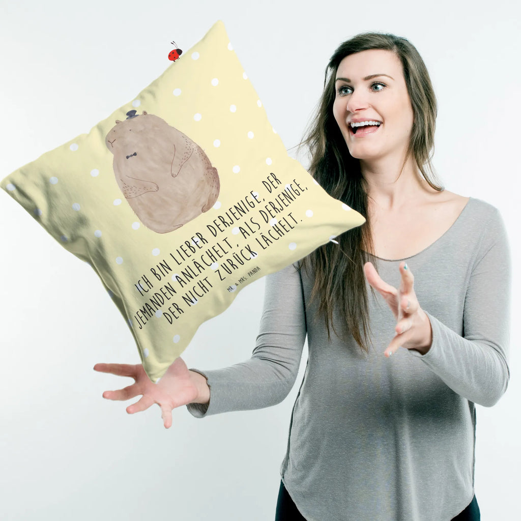 Cushion Groundhog bed, Pillow, sofa, soft, settee, cushion, 40x40, fluffy, couch, pillow case, 40 x 40, pillows, bedroom, pad, small animals, cute, funny, cute animal motives, hand drawn, small world, funny sayings, good mood, happy, gifts, gift ideas, special gifts, animal lover, card, etiquette, friendliness, decency, cheerfulness, Groundhog, respect