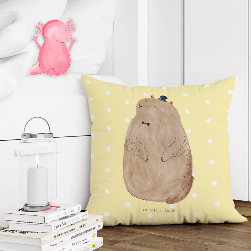 Cushion Groundhog bed, Pillow, sofa, soft, settee, cushion, 40x40, fluffy, couch, pillow case, 40 x 40, pillows, bedroom, pad, small animals, cute, funny, cute animal motives, hand drawn, small world, funny sayings, good mood, happy, gifts, gift ideas, special gifts, animal lover, card, etiquette, friendliness, decency, cheerfulness, Groundhog, respect