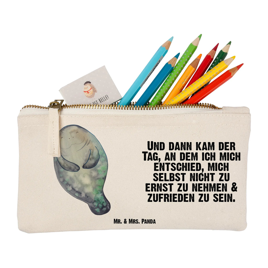 torebka na makijaż morska krowa Szczęśliwy Schminktäschchen, Mäppchen, Kosmetikbeutel, Schminkbeutel, Schminktasche, pencil case, Etui, aufbewahrungstasche, beauty tasche, utensilientasche, Waschbeutel, Kulturtasche, aufbewahrungsbeutel, toiletry bag, Waschtasche, Kulturbeutel, Kosmetiktasche, Schlampermäppchen, Stiftemäppchen, Federmappe, pinsel tasche, kosmetiktäschchen, beauty case, Urlaub, Meer, Meerestiere, Seekühe, Respekt, Freundin, Seekuh, Neustart, Zufrieden, Neuanfang, Achtsamkeit, Selbstliebe, Liebeskummer