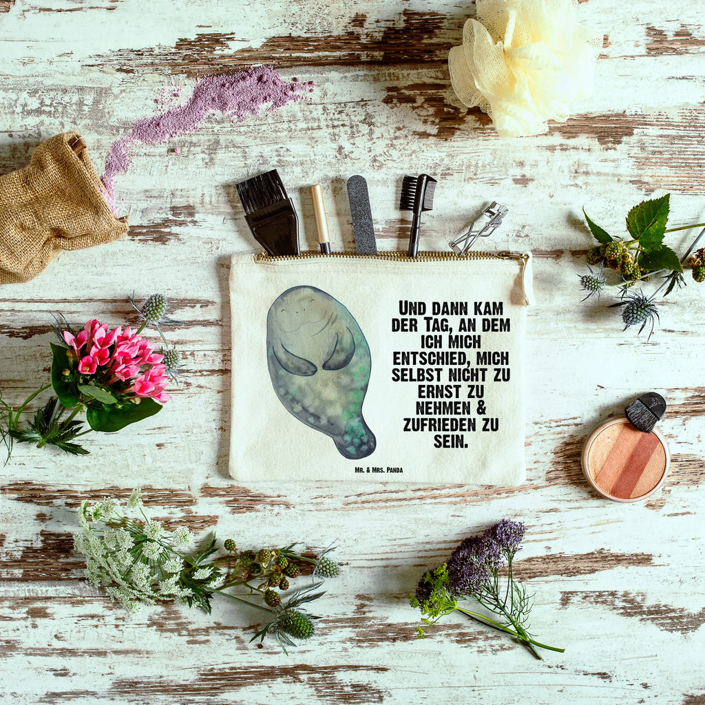 torebka na makijaż morska krowa Szczęśliwy Schminktäschchen, Mäppchen, Kosmetikbeutel, Schminkbeutel, Schminktasche, pencil case, Etui, aufbewahrungstasche, beauty tasche, utensilientasche, Waschbeutel, Kulturtasche, aufbewahrungsbeutel, toiletry bag, Waschtasche, Kulturbeutel, Kosmetiktasche, Schlampermäppchen, Stiftemäppchen, Federmappe, pinsel tasche, kosmetiktäschchen, beauty case, Urlaub, Meer, Meerestiere, Seekühe, Respekt, Freundin, Seekuh, Neustart, Zufrieden, Neuanfang, Achtsamkeit, Selbstliebe, Liebeskummer