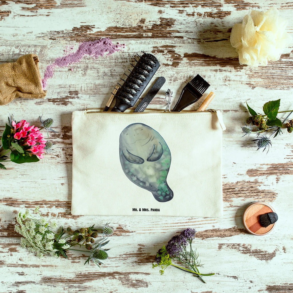 torebka na makijaż morska krowa Szczęśliwy Schminktäschchen, Mäppchen, Kosmetikbeutel, Schminkbeutel, Schminktasche, pencil case, Etui, aufbewahrungstasche, beauty tasche, utensilientasche, Waschbeutel, Kulturtasche, aufbewahrungsbeutel, toiletry bag, Waschtasche, Kulturbeutel, Kosmetiktasche, Schlampermäppchen, Stiftemäppchen, Federmappe, pinsel tasche, kosmetiktäschchen, beauty case, Urlaub, Meer, Meerestiere, Seekühe, Respekt, Freundin, Seekuh, Neustart, Zufrieden, Neuanfang, Achtsamkeit, Selbstliebe, Liebeskummer