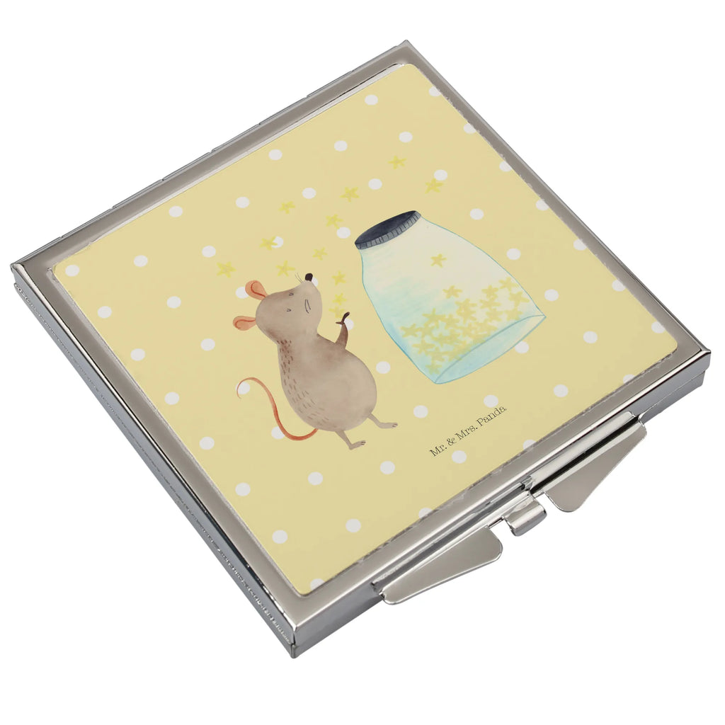 Handbag mirror Mouse Stars make-up mirror, silver, handbag, make up, mirror, square, small animals, cute, funny, cute animal motives, hand drawn, small world, funny sayings, good mood, happy, gifts, gift ideas, special gifts, animal lover, card, dreams, wish, child birthday, first child, Mouse, baptism gift, pregnancy, child, birthday, baptism, hope, stars, birth