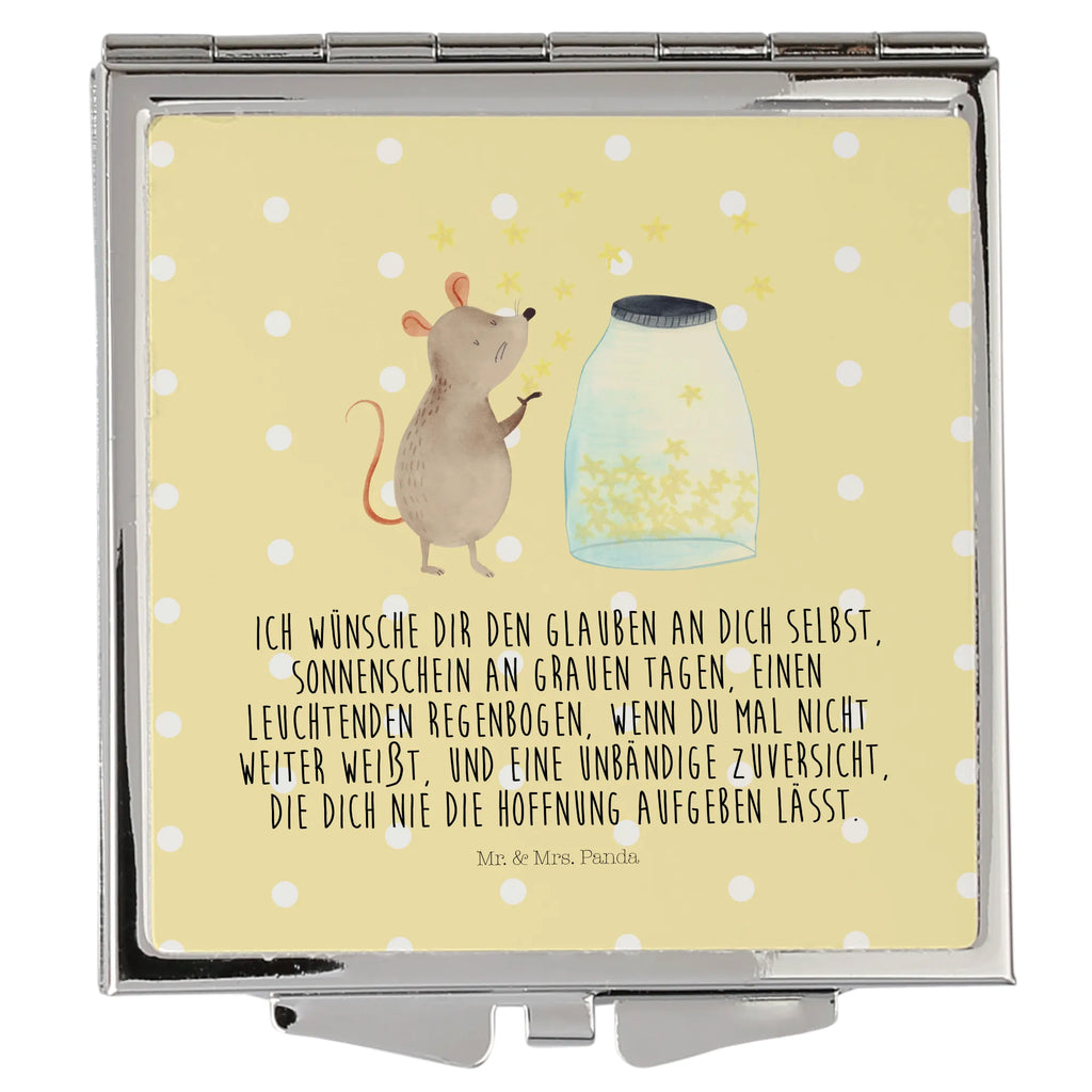 Handbag mirror Mouse Stars make-up mirror, silver, handbag, make up, mirror, square, small animals, cute, funny, cute animal motives, hand drawn, small world, funny sayings, good mood, happy, gifts, gift ideas, special gifts, animal lover, card, dreams, wish, child birthday, first child, Mouse, baptism gift, pregnancy, child, birthday, baptism, hope, stars, birth