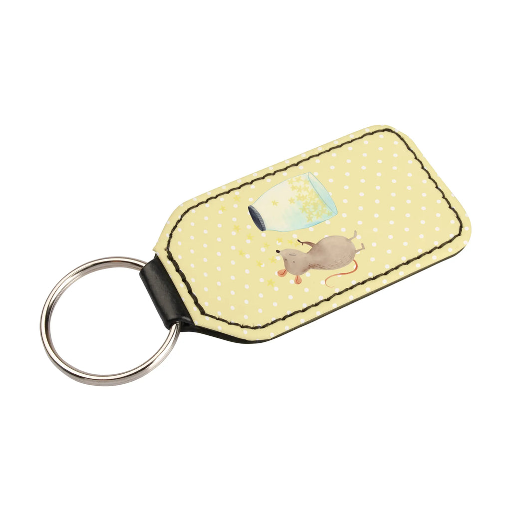 Rectangular key ring Mouse Stars pendant, keychain, lucky charm, key ring, bag pendant, small animals, cute, funny, cute animal motives, hand drawn, small world, funny sayings, good mood, happy, gifts, gift ideas, special gifts, animal lover, card, first child, birth, birthday, baptism gift, dreams, wish, baptism, child birthday, child, hope, stars, Mouse, pregnancy