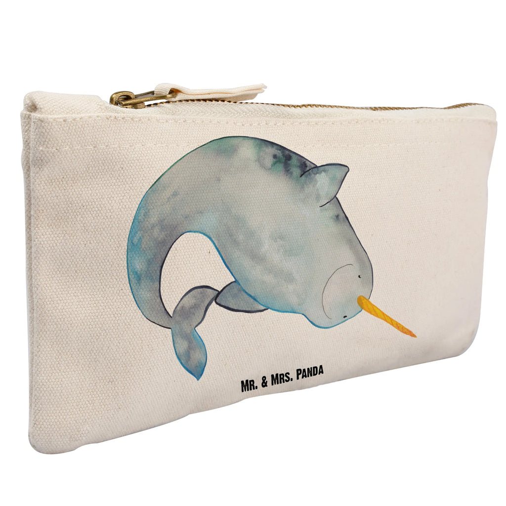 torebka na makijaż Narwal Kulturtasche, Schminkbeutel, Schminktäschchen, Kulturbeutel, pinsel tasche, aufbewahrungsbeutel, Kosmetiktasche, Schminktasche, Schlampermäppchen, pencil case, Waschbeutel, toiletry bag, utensilientasche, Federmappe, beauty case, Stiftemäppchen, Etui, aufbewahrungstasche, Mäppchen, beauty tasche, Waschtasche, Kosmetikbeutel, kosmetiktäschchen, Meerestiere, Urlaub, Meer, Hausfrau, Wal, Putzen, Aufräumen, Kinderzimmer, Narwal, Junggesellin