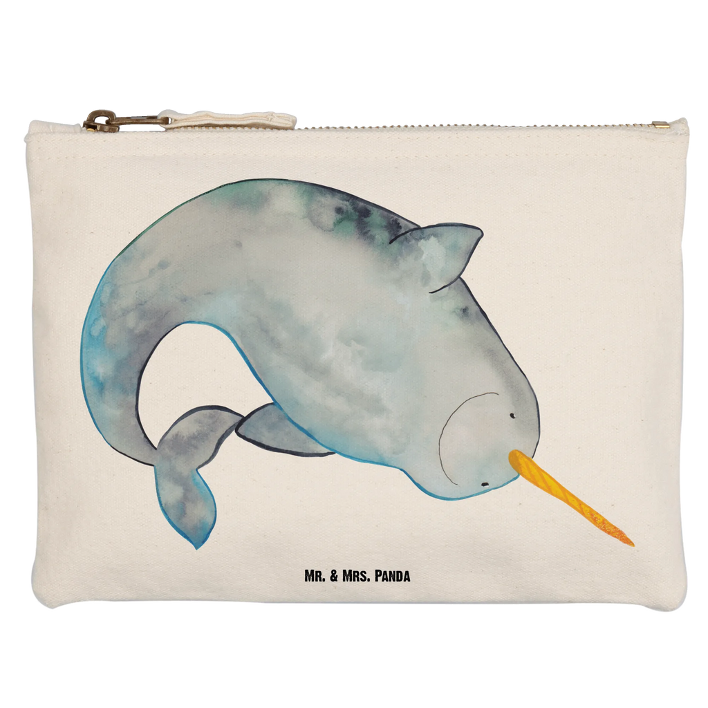 torebka na makijaż Narwal Kulturtasche, Schminkbeutel, Schminktäschchen, Kulturbeutel, pinsel tasche, aufbewahrungsbeutel, Kosmetiktasche, Schminktasche, Schlampermäppchen, pencil case, Waschbeutel, toiletry bag, utensilientasche, Federmappe, beauty case, Stiftemäppchen, Etui, aufbewahrungstasche, Mäppchen, beauty tasche, Waschtasche, Kosmetikbeutel, kosmetiktäschchen, Meerestiere, Urlaub, Meer, Hausfrau, Wal, Putzen, Aufräumen, Kinderzimmer, Narwal, Junggesellin