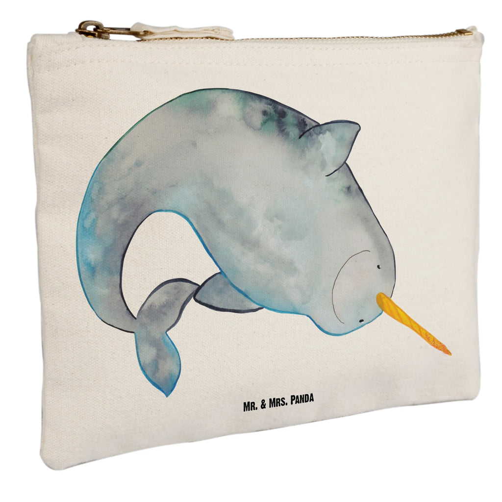 torebka na makijaż Narwal Kulturtasche, Schminkbeutel, Schminktäschchen, Kulturbeutel, pinsel tasche, aufbewahrungsbeutel, Kosmetiktasche, Schminktasche, Schlampermäppchen, pencil case, Waschbeutel, toiletry bag, utensilientasche, Federmappe, beauty case, Stiftemäppchen, Etui, aufbewahrungstasche, Mäppchen, beauty tasche, Waschtasche, Kosmetikbeutel, kosmetiktäschchen, Meerestiere, Urlaub, Meer, Hausfrau, Wal, Putzen, Aufräumen, Kinderzimmer, Narwal, Junggesellin