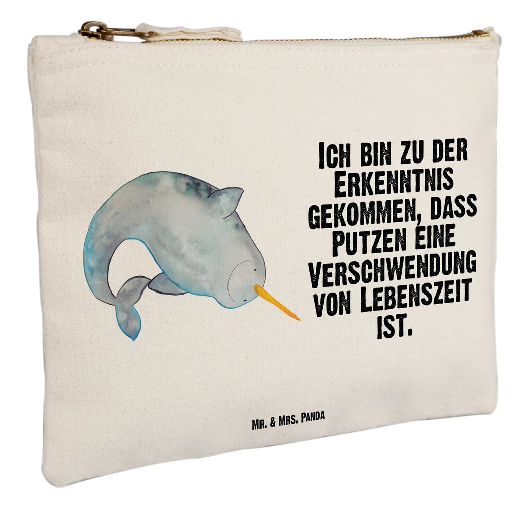 torebka na makijaż Narwal Kulturtasche, Schminkbeutel, Schminktäschchen, Kulturbeutel, pinsel tasche, aufbewahrungsbeutel, Kosmetiktasche, Schminktasche, Schlampermäppchen, pencil case, Waschbeutel, toiletry bag, utensilientasche, Federmappe, beauty case, Stiftemäppchen, Etui, aufbewahrungstasche, Mäppchen, beauty tasche, Waschtasche, Kosmetikbeutel, kosmetiktäschchen, Meerestiere, Urlaub, Meer, Hausfrau, Wal, Putzen, Aufräumen, Kinderzimmer, Narwal, Junggesellin
