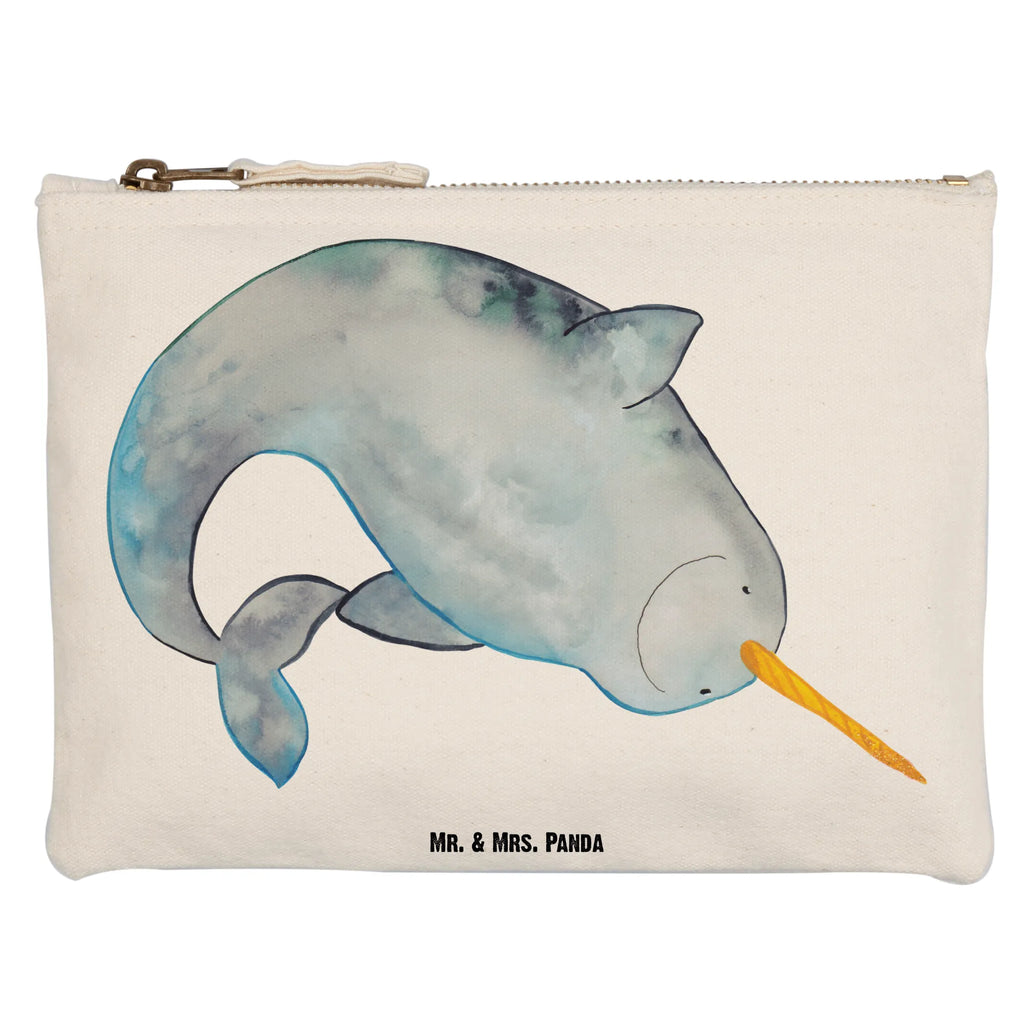 torebka na makijaż Narwal Kulturtasche, Schminkbeutel, Schminktäschchen, Kulturbeutel, pinsel tasche, aufbewahrungsbeutel, Kosmetiktasche, Schminktasche, Schlampermäppchen, pencil case, Waschbeutel, toiletry bag, utensilientasche, Federmappe, beauty case, Stiftemäppchen, Etui, aufbewahrungstasche, Mäppchen, beauty tasche, Waschtasche, Kosmetikbeutel, kosmetiktäschchen, Meerestiere, Urlaub, Meer, Hausfrau, Wal, Putzen, Aufräumen, Kinderzimmer, Narwal, Junggesellin