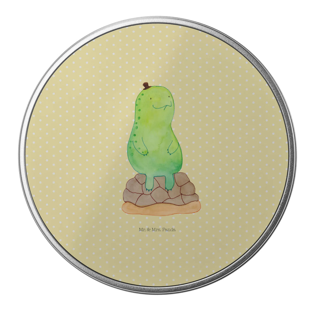 okrągła puszka z blachy żółw Przerwa Skałka