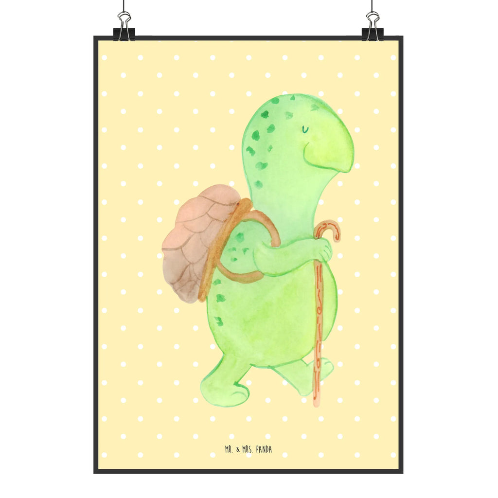 Plakat żółw Wędrowiec Kunstdruck, Designposter, Mr. & Mrs. Panda Poster, Kinderposter, Wandposter, Wanddeko, Wanddeko Bild, Posterdruck, Handgemaltes Poster, Poster, Bild, Raumdekoration, Küchenposter, Wanddekoration, Schildkröte, Motivationssprüche, Neuanfang, Motivation, Schildkröten, Motivationsspruch