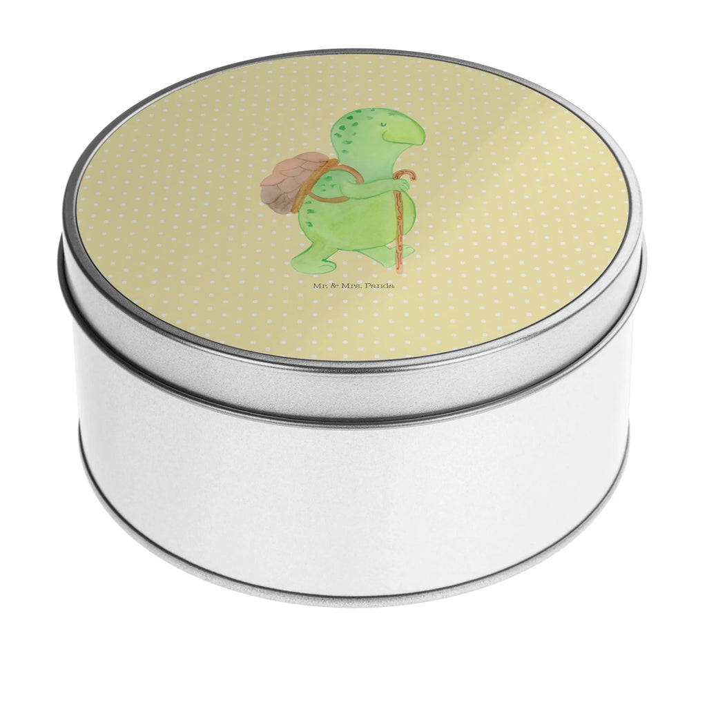 okrągła puszka z blachy żółw Wędrowiec Skałka