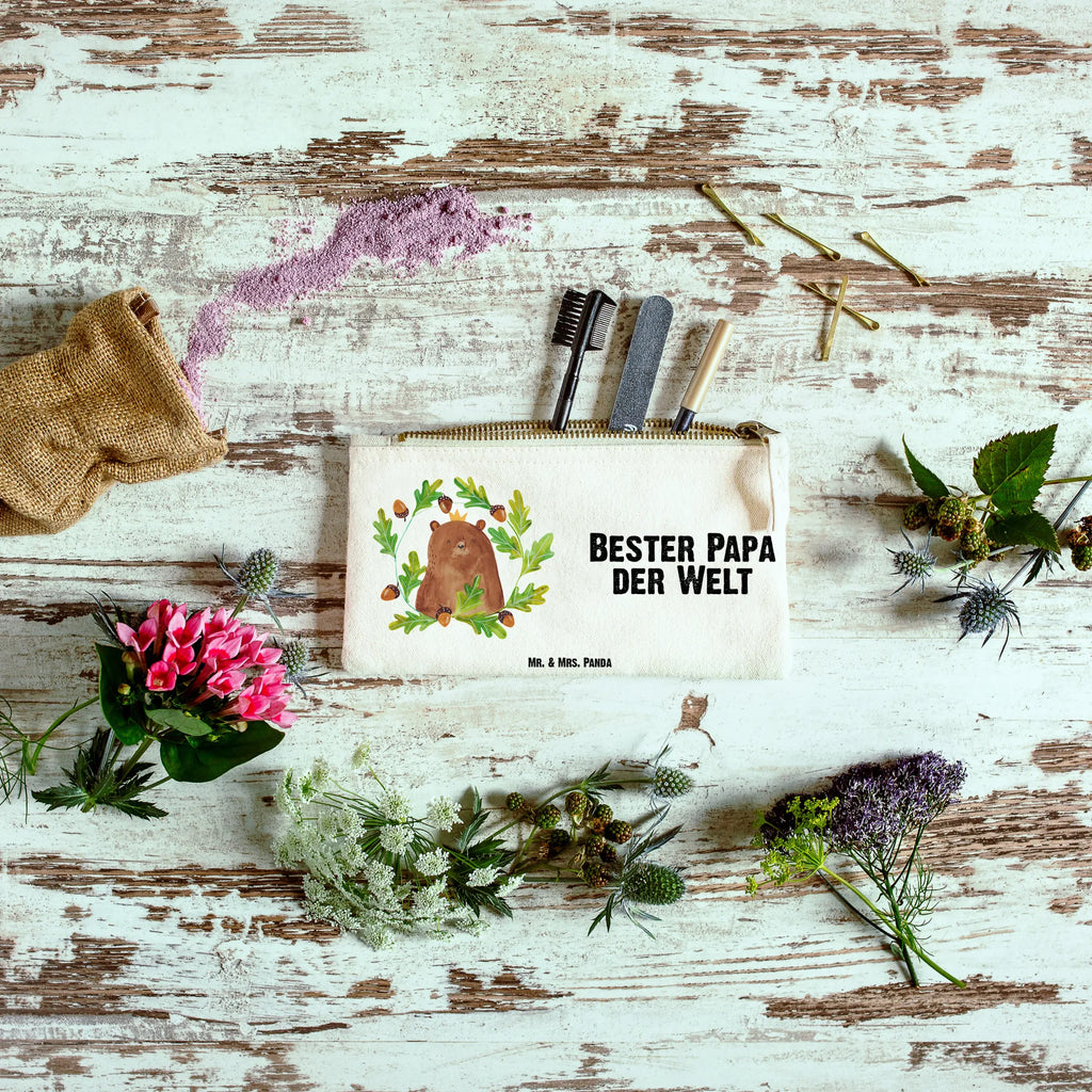 Schminktasche Bär König Schlampermäppchen, pencil case, utensilientasche, Waschbeutel, Etui, Mäppchen, Kulturbeutel, Stiftemäppchen, kosmetiktäschchen, Kulturtasche, toiletry bag, Schminktäschchen, beauty case, Schminkbeutel, beauty tasche, Federmappe, Kosmetiktasche, Kosmetikbeutel, aufbewahrungstasche, aufbewahrungsbeutel, pinsel tasche, Waschtasche, Schminktasche, Bär, Teddybär, Teddy, Dad, Daddy, Vater, Weltbester Papa, Papa, Papi, Papa Bär, Bester Vater, Vatertag, Bester Papa