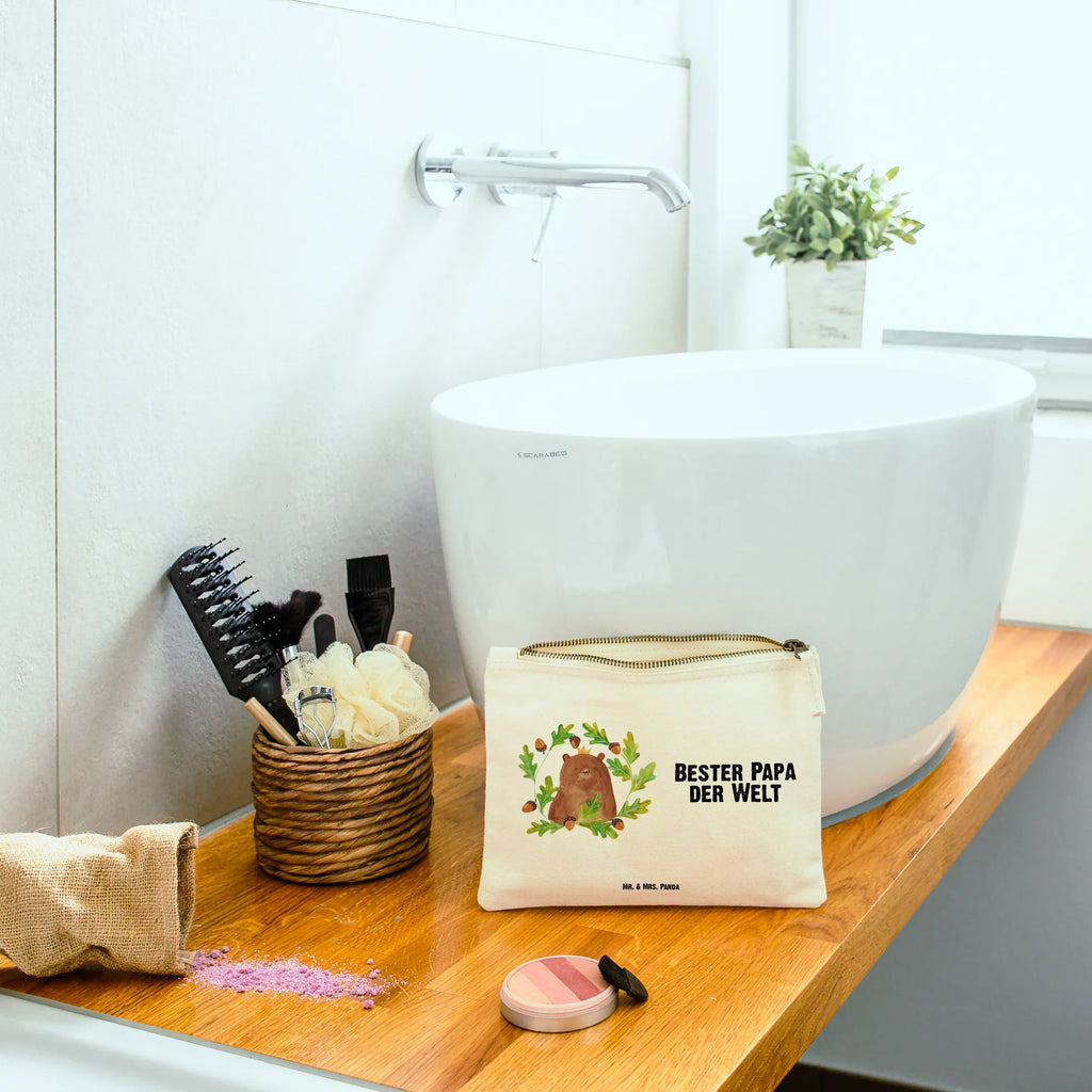 Schminktasche Bär König Schlampermäppchen, pencil case, utensilientasche, Waschbeutel, Etui, Mäppchen, Kulturbeutel, Stiftemäppchen, kosmetiktäschchen, Kulturtasche, toiletry bag, Schminktäschchen, beauty case, Schminkbeutel, beauty tasche, Federmappe, Kosmetiktasche, Kosmetikbeutel, aufbewahrungstasche, aufbewahrungsbeutel, pinsel tasche, Waschtasche, Schminktasche, Bär, Teddybär, Teddy, Dad, Daddy, Vater, Weltbester Papa, Papa, Papi, Papa Bär, Bester Vater, Vatertag, Bester Papa