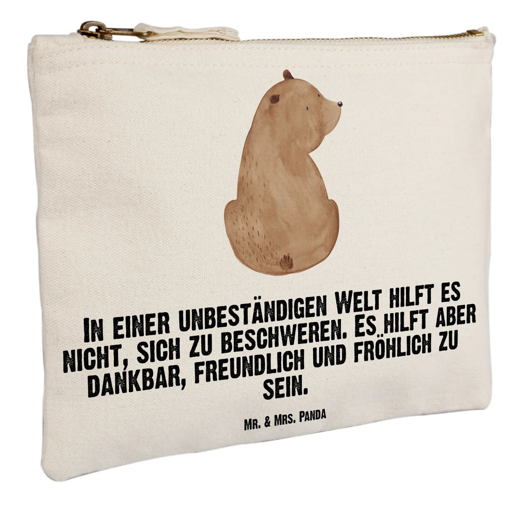 torebka na makijaż niedźwiedź spojrzenie przez ramię Waschtasche, Etui, Federmappe, Schlampermäppchen, Kosmetikbeutel, Stiftemäppchen, beauty tasche, Kulturbeutel, aufbewahrungsbeutel, Schminktäschchen, toiletry bag, Kulturtasche, pinsel tasche, beauty case, Schminkbeutel, Kosmetiktasche, Schminktasche, utensilientasche, Mäppchen, aufbewahrungstasche, Waschbeutel, kosmetiktäschchen, pencil case, Bär, Teddybär, Teddy, Bärenliebe, Motivation, Bären, Weisheit, Weltansicht, Selbstachtung