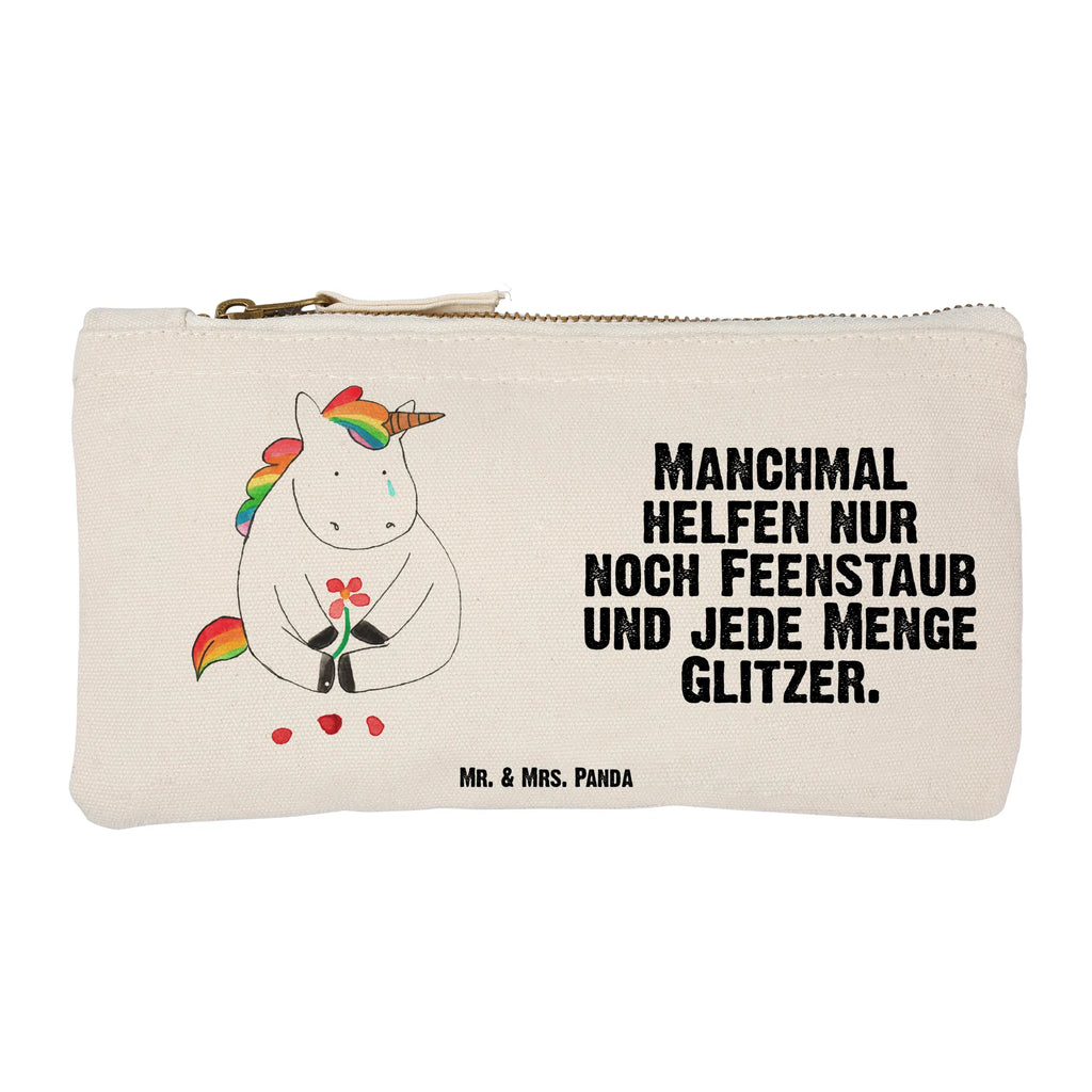 torebka na makijaż Jednorożec Smutny Stiftemäppchen, pinsel tasche, Kosmetiktasche, toiletry bag, Schminkbeutel, Mäppchen, Schminktasche, Etui, Schlampermäppchen, Kosmetikbeutel, Federmappe, Schminktäschchen, aufbewahrungstasche, pencil case, Kulturbeutel, utensilientasche, beauty case, Waschbeutel, kosmetiktäschchen, aufbewahrungsbeutel, beauty tasche, Waschtasche, Kulturtasche, Einhörner, Unicorn, Einhorn, Einhorn Deko, Grußkarte, Trösten. Freundschaft, Trauer, Freunde, Liebe, Blume, Glitzer