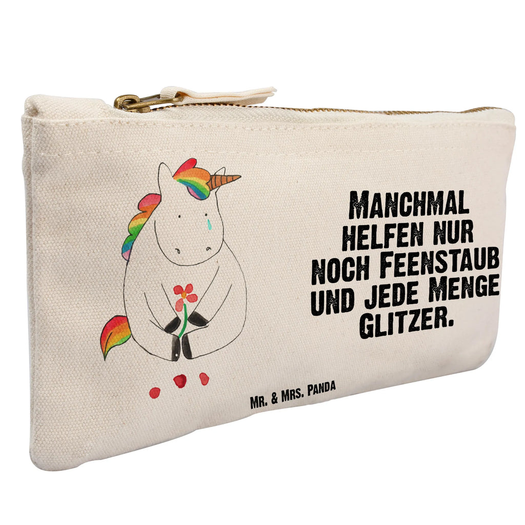 torebka na makijaż Jednorożec Smutny Stiftemäppchen, pinsel tasche, Kosmetiktasche, toiletry bag, Schminkbeutel, Mäppchen, Schminktasche, Etui, Schlampermäppchen, Kosmetikbeutel, Federmappe, Schminktäschchen, aufbewahrungstasche, pencil case, Kulturbeutel, utensilientasche, beauty case, Waschbeutel, kosmetiktäschchen, aufbewahrungsbeutel, beauty tasche, Waschtasche, Kulturtasche, Einhörner, Unicorn, Einhorn, Einhorn Deko, Grußkarte, Trösten. Freundschaft, Trauer, Freunde, Liebe, Blume, Glitzer