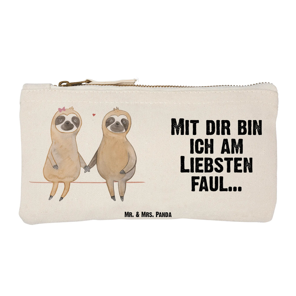 Make-up bag sloth pair toiletry bag, beauty case, Schlampermäppchen, Kosmetiktasche, Kulturtasche, beauty tasche, Kulturbeutel, Schminkbeutel, aufbewahrungstasche, kosmetiktäschchen, utensilientasche, Federmappe, Mäppchen, Kosmetikbeutel, pinsel tasche, Schminktasche, Stiftemäppchen, Waschbeutel, aufbewahrungsbeutel, Etui, pencil case, Schminktäschchen, Waschtasche, Faultier, Faultier Geschenk, Faultier Deko, Faultierpärchen, Liebespaar, Faultiere, Relaxen, Verlobt, Beziehung, faul, Faultierliebe, Gemeinsam, Liebe, Pärchen, Verliebt, Langsamkeit, Lieblingstier