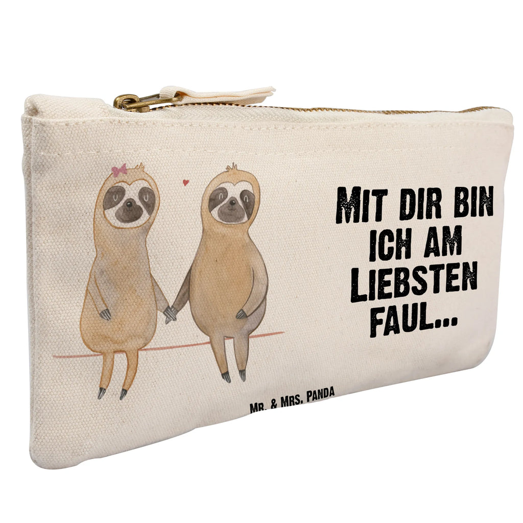 Make-up bag sloth pair toiletry bag, beauty case, Schlampermäppchen, Kosmetiktasche, Kulturtasche, beauty tasche, Kulturbeutel, Schminkbeutel, aufbewahrungstasche, kosmetiktäschchen, utensilientasche, Federmappe, Mäppchen, Kosmetikbeutel, pinsel tasche, Schminktasche, Stiftemäppchen, Waschbeutel, aufbewahrungsbeutel, Etui, pencil case, Schminktäschchen, Waschtasche, Faultier, Faultier Geschenk, Faultier Deko, Faultierpärchen, Liebespaar, Faultiere, Relaxen, Verlobt, Beziehung, faul, Faultierliebe, Gemeinsam, Liebe, Pärchen, Verliebt, Langsamkeit, Lieblingstier