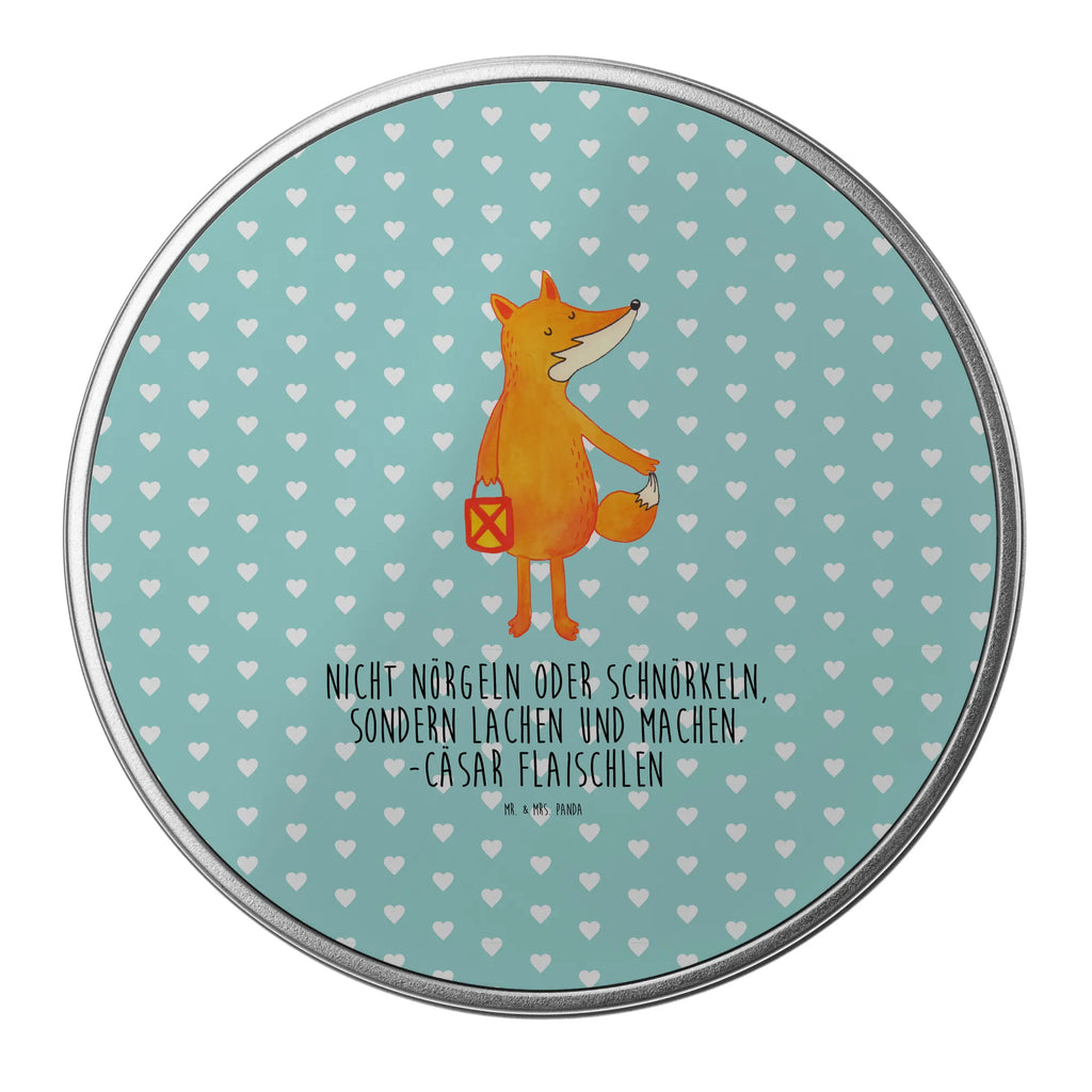 okrągła puszka z blachy lis latarnia Lis