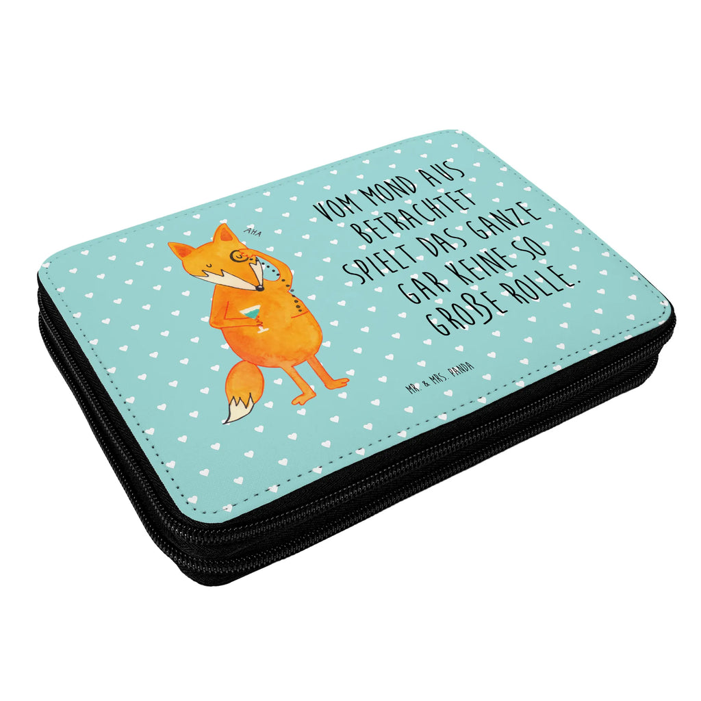 Leather folder Fox lord gift, pencil case, pen roll, pupil, motif, pencil bag, primary school, child, school, enrolment, fox, foxes, forest wildlife, clever as a fox, animal lover, saying funny, lovesickness gift, problem solving, words of consolation, motivation saying