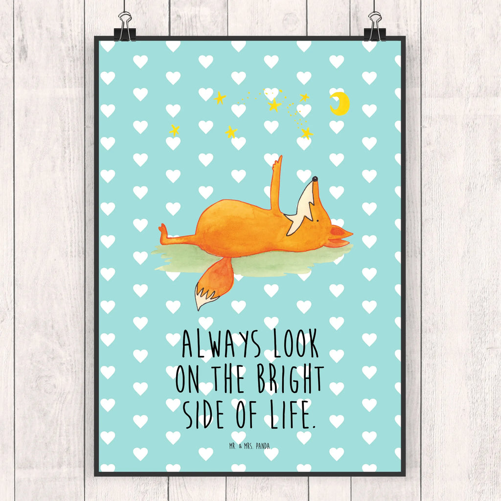 Plakat lis Gwiazdy Wanddekoration, Kunstdruck, Wandposter, Bild, Wanddeko, Küchenposter, Wanddeko Bild, Designposter, Raumdekoration, Poster, Posterdruck, Mr. & Mrs. Panda Poster, Kinderposter, Handgemaltes Poster, Fuchs, Romantik, Füchse, Spruch positiv, Always Look on the Bright Side of Life, tröstende Worte, Spruch schön