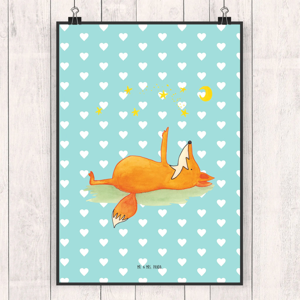 Plakat lis Gwiazdy Wanddekoration, Kunstdruck, Wandposter, Bild, Wanddeko, Küchenposter, Wanddeko Bild, Designposter, Raumdekoration, Poster, Posterdruck, Mr. & Mrs. Panda Poster, Kinderposter, Handgemaltes Poster, Fuchs, Romantik, Füchse, Spruch positiv, Always Look on the Bright Side of Life, tröstende Worte, Spruch schön