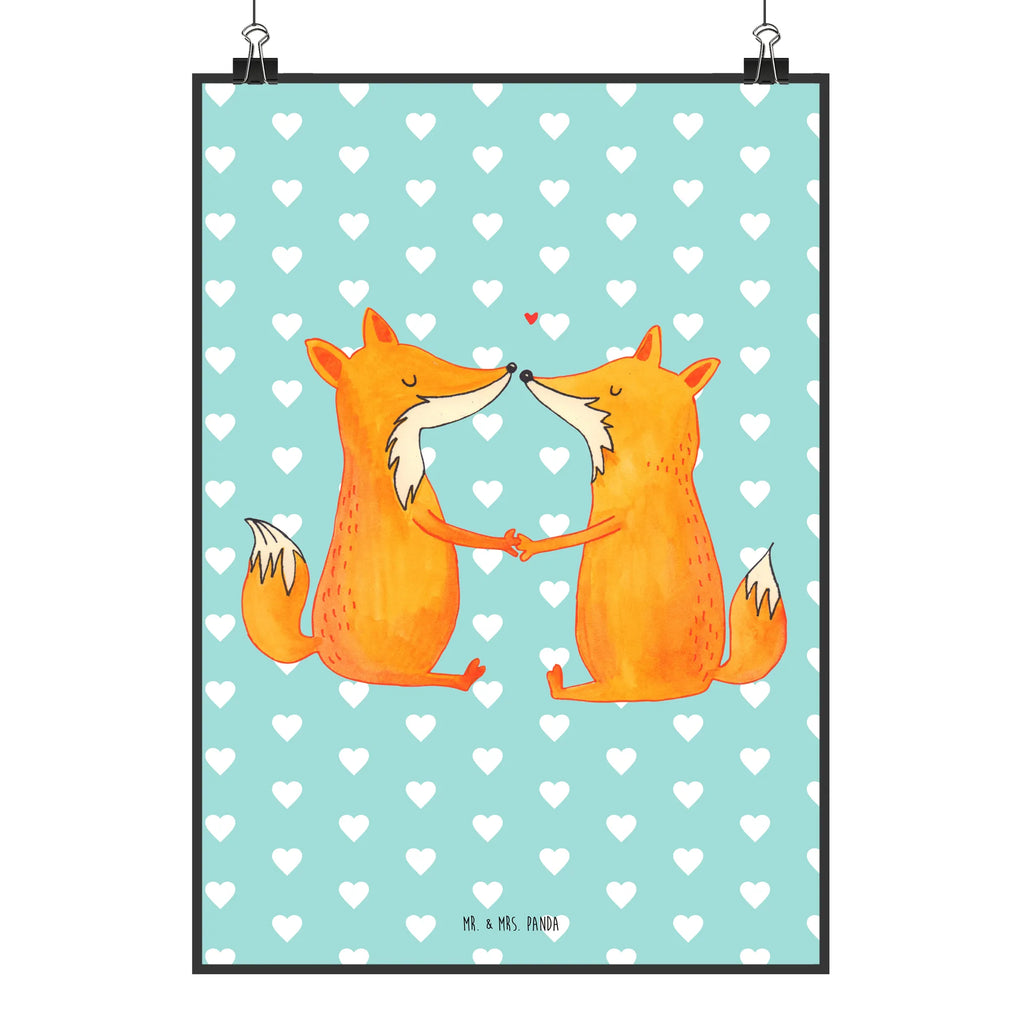 Poster Füchse Liebe Bild für Wand, wandkunst, Wandbild, Wandposter, Wanddekoration, Wanddeko Bild, kunstposter, kunstdruck poster, wanddeko, Kunstdruck, Poster, Posterdruck, Deko Bild, Bild, drucke, Designposter, Mr. & Mrs. Panda Poster, kunst für die wand, Wandschmuck, wanddruck, Plakat, grafikposter, Fuchs, Freundin, Ehemann, Füchse, Partner, Verlobte, Ehe, Ehefrau, Fox, Liebesbeweis, Liebespaar, Freund, Liebe, Paar