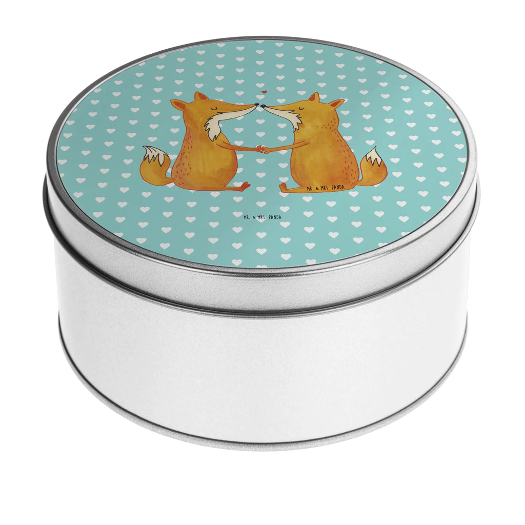 Round tin foxes Love storage, tin can, cookie tin, storage tin, tin, gift box, fox, foxes, forest wildlife, clever as a fox, animal lover, wife, marriage, husband, partner, fiancée, boyfriend, love, lovers, girlfriend, couple, proof of love