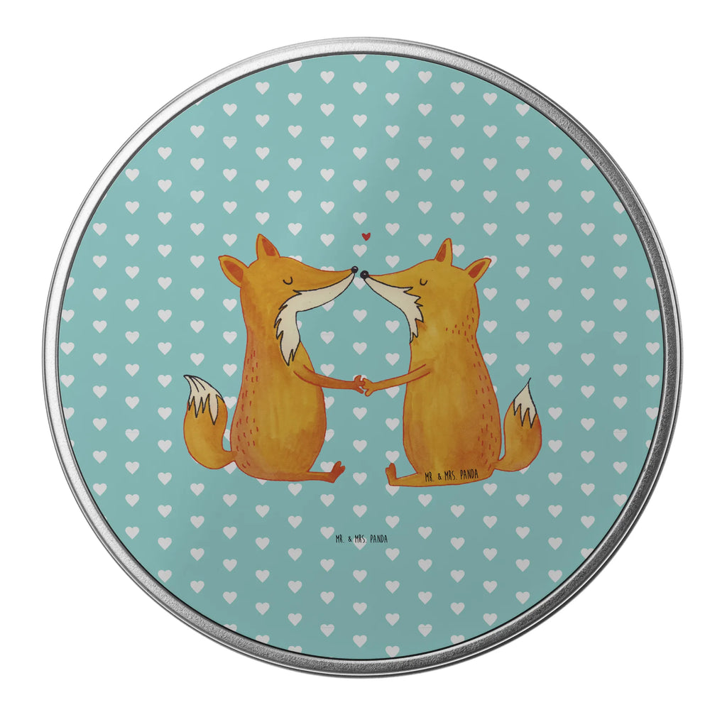 Round tin foxes Love storage, tin can, cookie tin, storage tin, tin, gift box, fox, foxes, forest wildlife, clever as a fox, animal lover, wife, marriage, husband, partner, fiancée, boyfriend, love, lovers, girlfriend, couple, proof of love