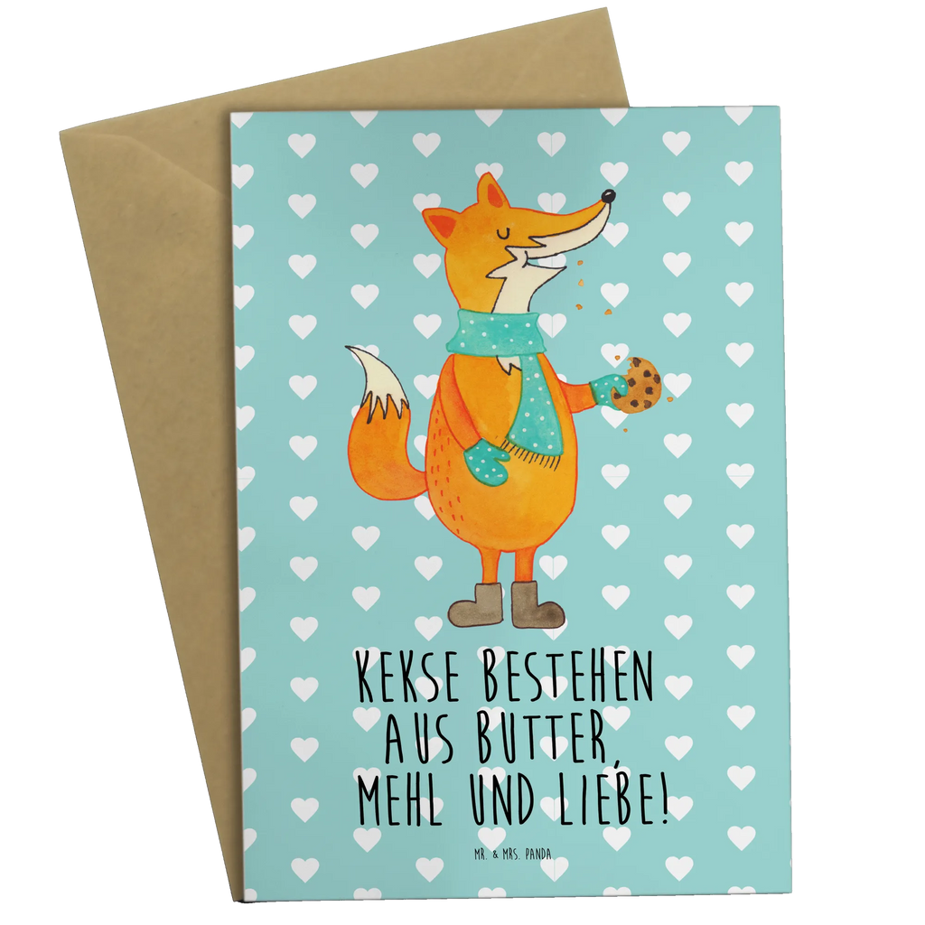 Greetings card Fox biscuit greeting card, invitation card, folding card, wedding card, birthday card, fox, foxes, forest wildlife, clever as a fox, animal lover, kitchen decoration, cookies, christmas time, winter, baking saying, christmas present, love