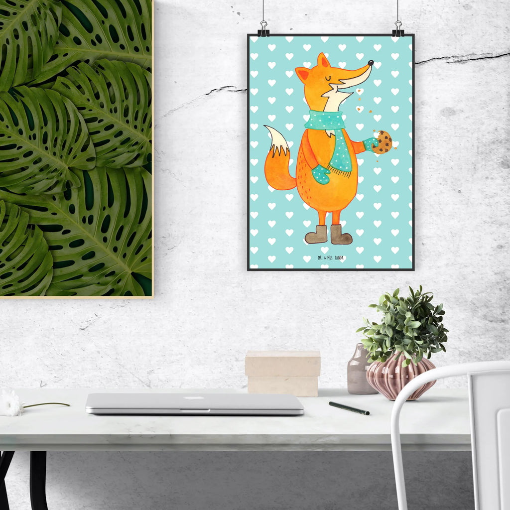 Plakat lis ciasteczko Plakat, Poster, grafikposter, Wandposter, Bild für Wand, Bild, Wanddekoration, kunstposter, kunstdruck poster, kunst für die wand, drucke, Mr. & Mrs. Panda Poster, Deko Bild, Wanddeko Bild, wanddruck, Kunstdruck, Designposter, Wandbild, Posterdruck, Wandschmuck, wanddeko, wandkunst, Fuchs, Füchse, Weihnachtszeit, Backen Spruch, Liebe, Plätzchen, Winter, Kekse, Küche Deko