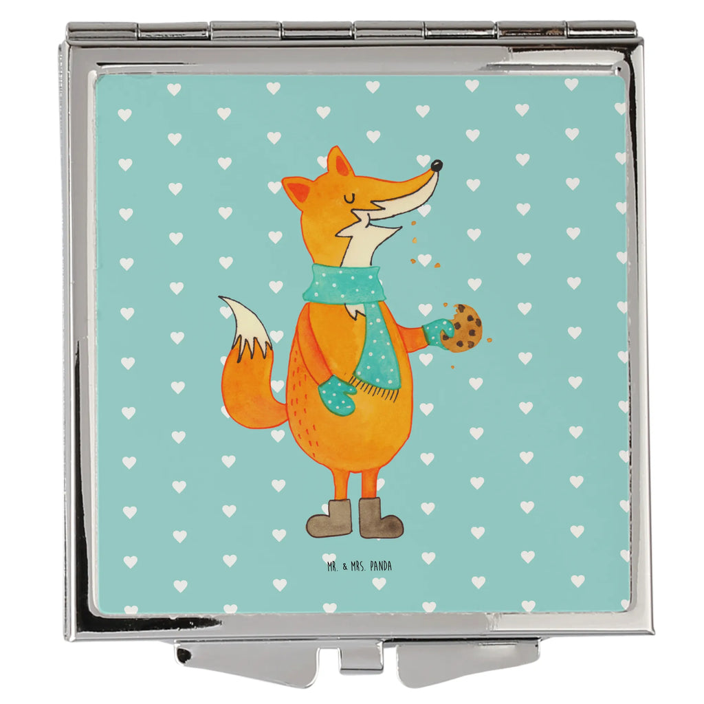 Kwadratowe lusterko do torebki lis ciasteczko Lis