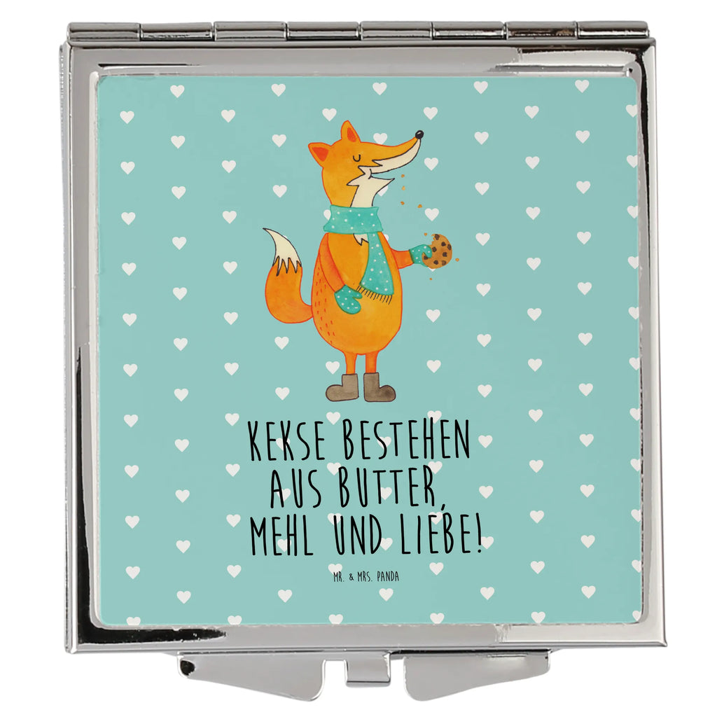 Kwadratowe lusterko do torebki lis ciasteczko Lis