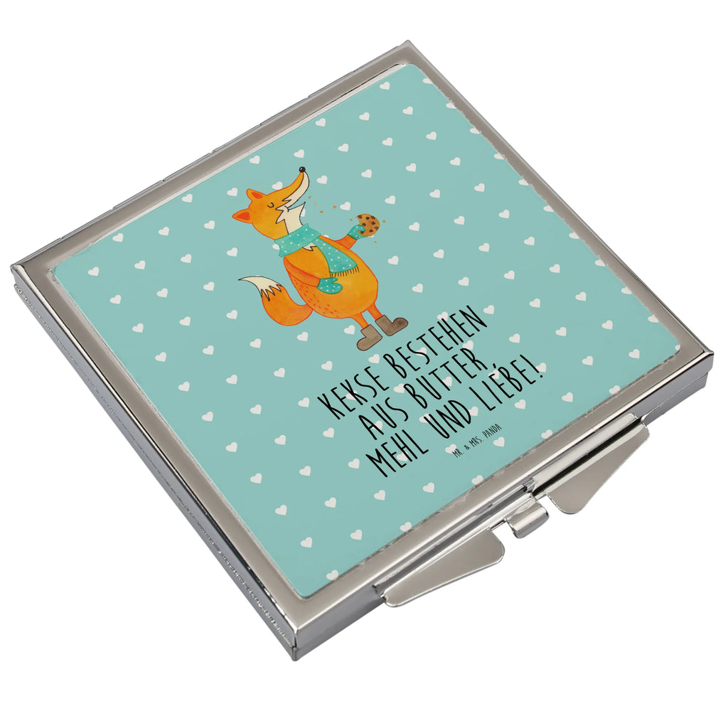 Kwadratowe lusterko do torebki lis ciasteczko Lis