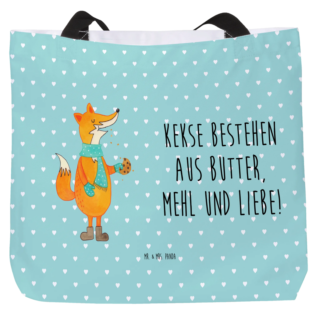 Shopper lis ciasteczko Stofftasche, Tüte, Beutel, Shopper, XL, Schultertasche, Strandtasche, Schulbeutel, Ausflug, Freizeittasche, Einkaufsbeutel, Alltagstasche, Einkaufstasche, Schultasche, Tragebeutel, XXL Tasche, Fuchs, Küche Deko, Backen Spruch, Füchse, Weihnachtszeit, Liebe, Winter, Kekse, Plätzchen