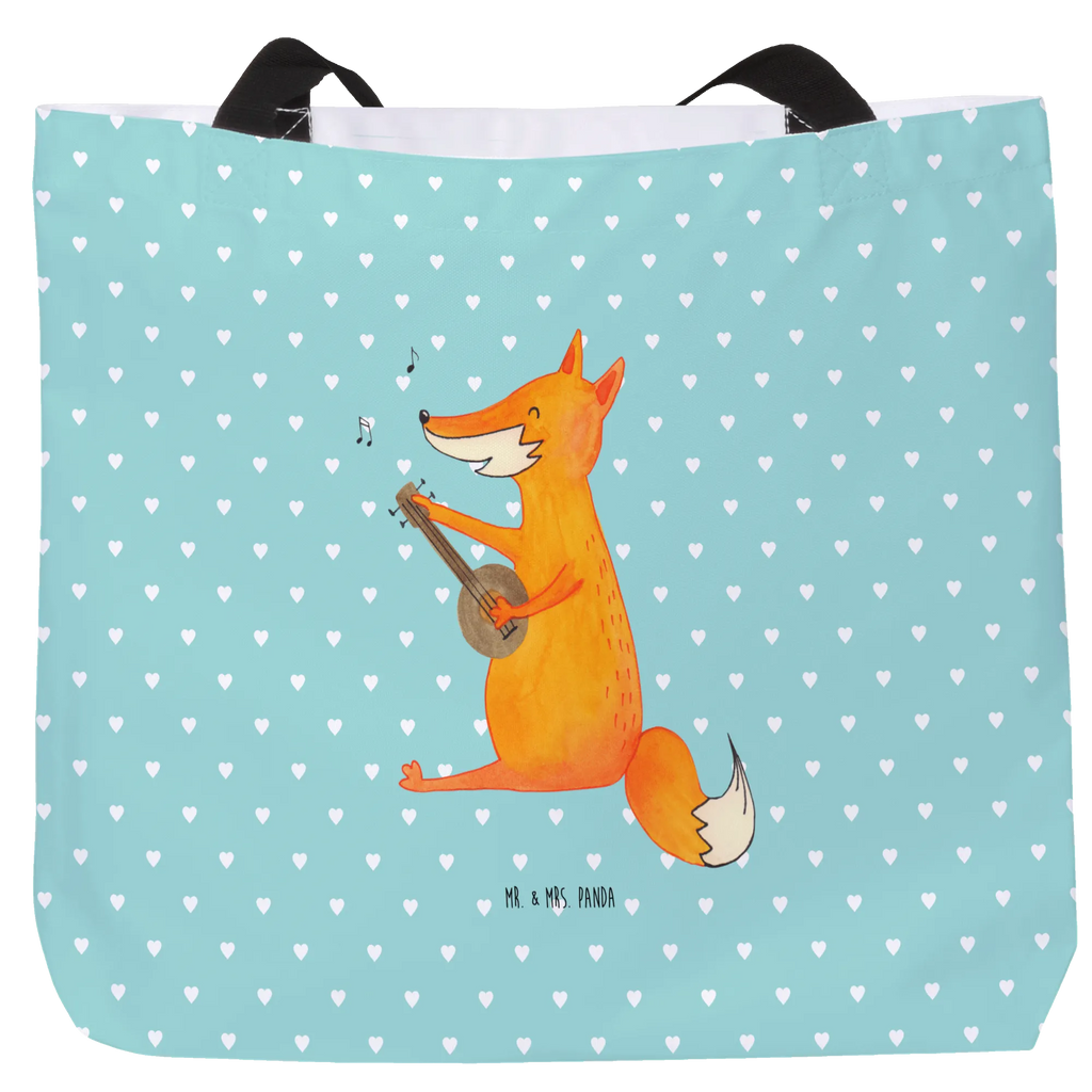 Shopper Fox guitar Alltagstasche, Tragebeutel, XL, Stofftasche, Freizeittasche, Schulbeutel, Shopper, Schultertasche, Beutel, Einkaufstasche, Strandtasche, Schultasche, Tüte, Einkaufsbeutel, XXL Tasche, Ausflug, Fuchs, Gitarre, Musik Spruch, Geschenk Musiker, Musikerin, Sänger, Sängerin, Füchse