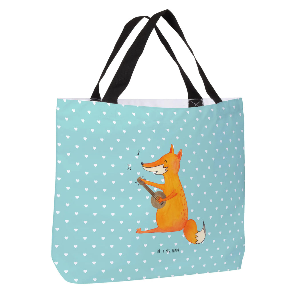 Shopper Fox guitar Alltagstasche, Tragebeutel, XL, Stofftasche, Freizeittasche, Schulbeutel, Shopper, Schultertasche, Beutel, Einkaufstasche, Strandtasche, Schultasche, Tüte, Einkaufsbeutel, XXL Tasche, Ausflug, Fuchs, Gitarre, Musik Spruch, Geschenk Musiker, Musikerin, Sänger, Sängerin, Füchse