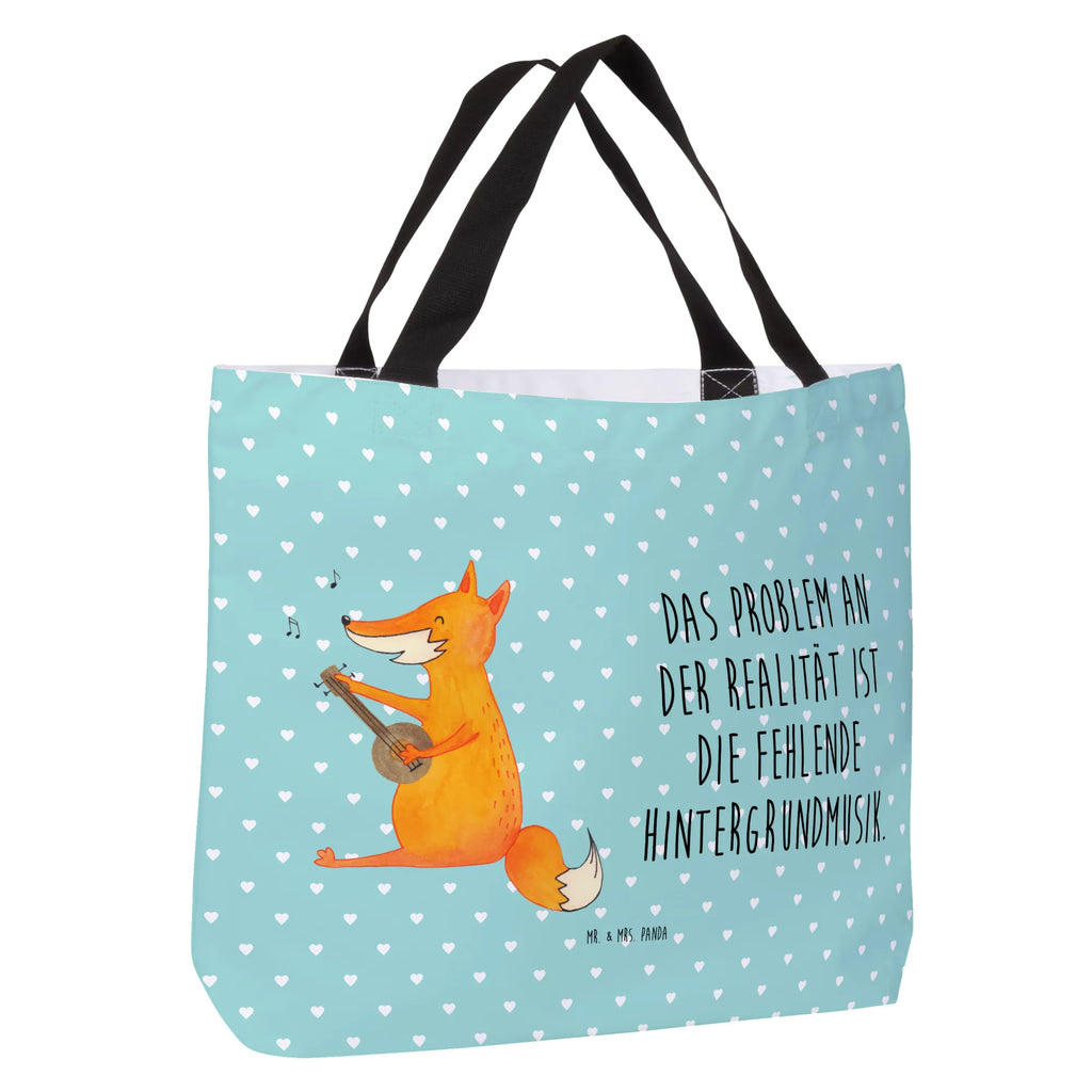 Shopper Fox guitar Alltagstasche, Tragebeutel, XL, Stofftasche, Freizeittasche, Schulbeutel, Shopper, Schultertasche, Beutel, Einkaufstasche, Strandtasche, Schultasche, Tüte, Einkaufsbeutel, XXL Tasche, Ausflug, Fuchs, Gitarre, Musik Spruch, Geschenk Musiker, Musikerin, Sänger, Sängerin, Füchse