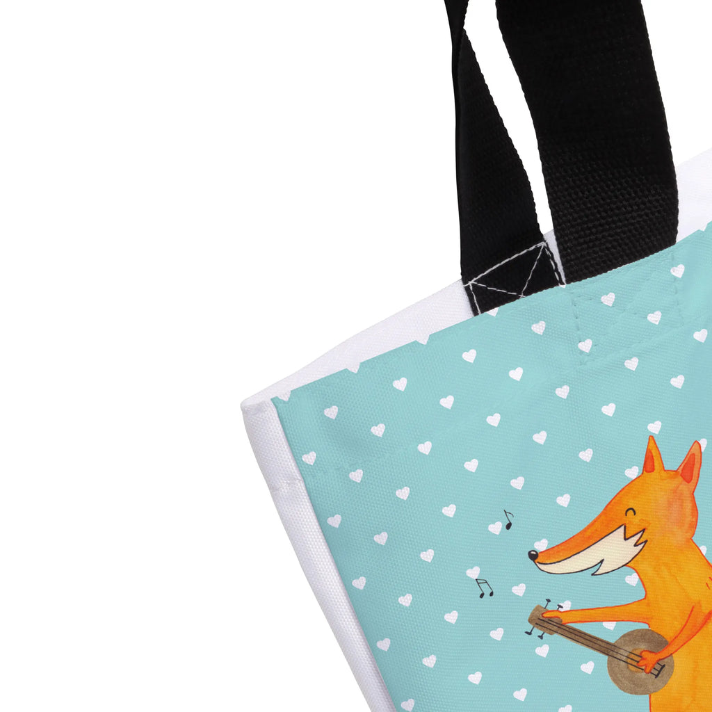 Shopper Fox guitar Alltagstasche, Tragebeutel, XL, Stofftasche, Freizeittasche, Schulbeutel, Shopper, Schultertasche, Beutel, Einkaufstasche, Strandtasche, Schultasche, Tüte, Einkaufsbeutel, XXL Tasche, Ausflug, Fuchs, Gitarre, Musik Spruch, Geschenk Musiker, Musikerin, Sänger, Sängerin, Füchse