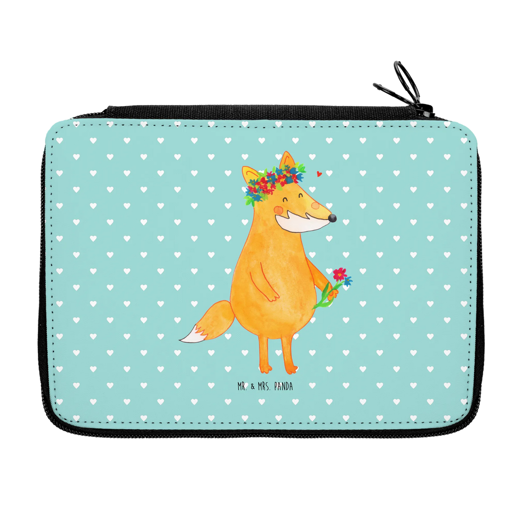 Leather folder Fox Flower child, pencil case, pupil, gift, enrolment, school, pen roll, motif, pencil bag, primary school, fox, foxes, forest wildlife, clever as a fox, animal lover, love, me, proof of love, joy, motivation, fox girl, flower, flower girl, girlfriends, girlfriend, self-love, flowers