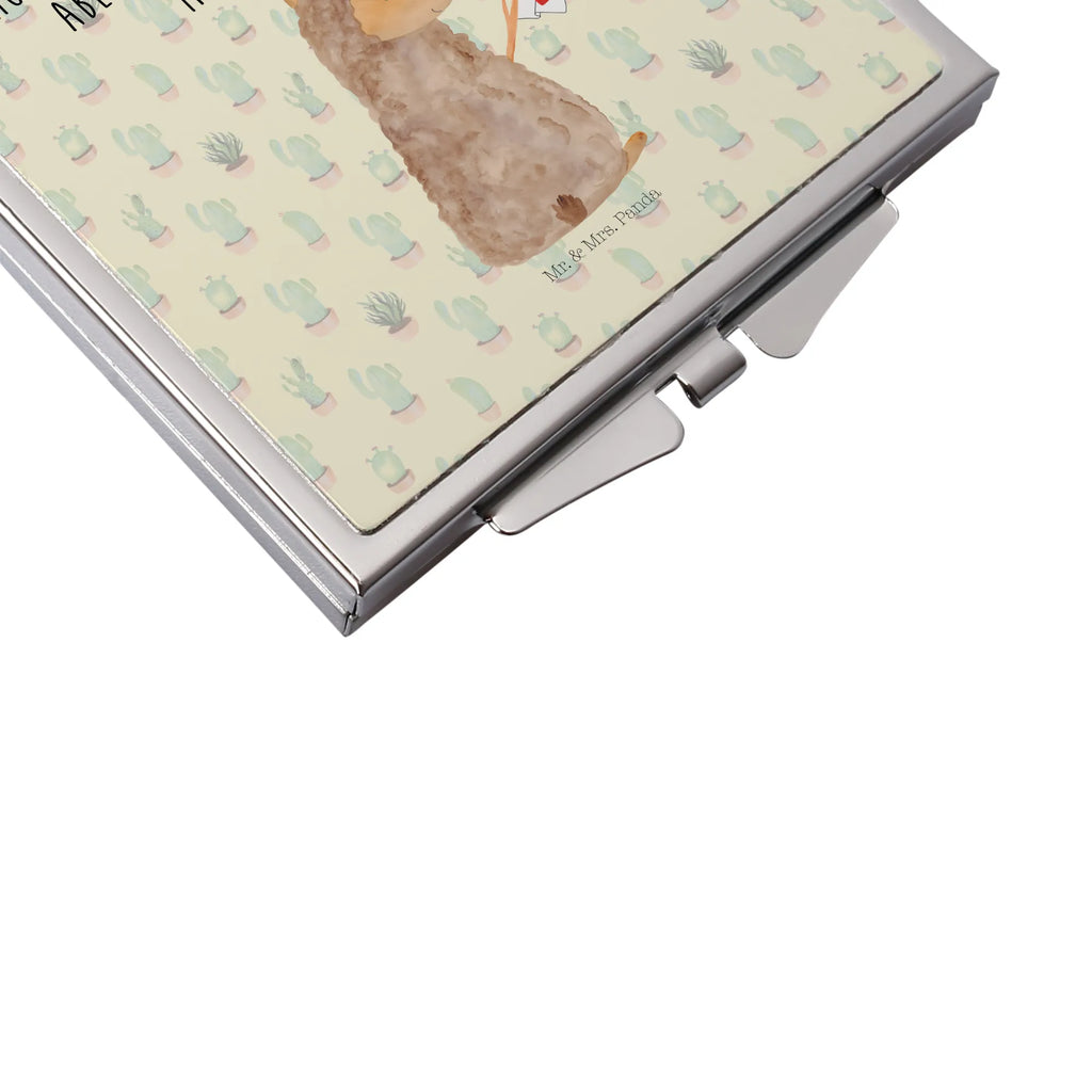 Handbag mirror alpaca banner make-up mirror, mirror, handbag, square, silver, make up, alpaca, llama, pako, camel, Peru, animal, favourite animal, Alpaca, alpacas, love, llamas