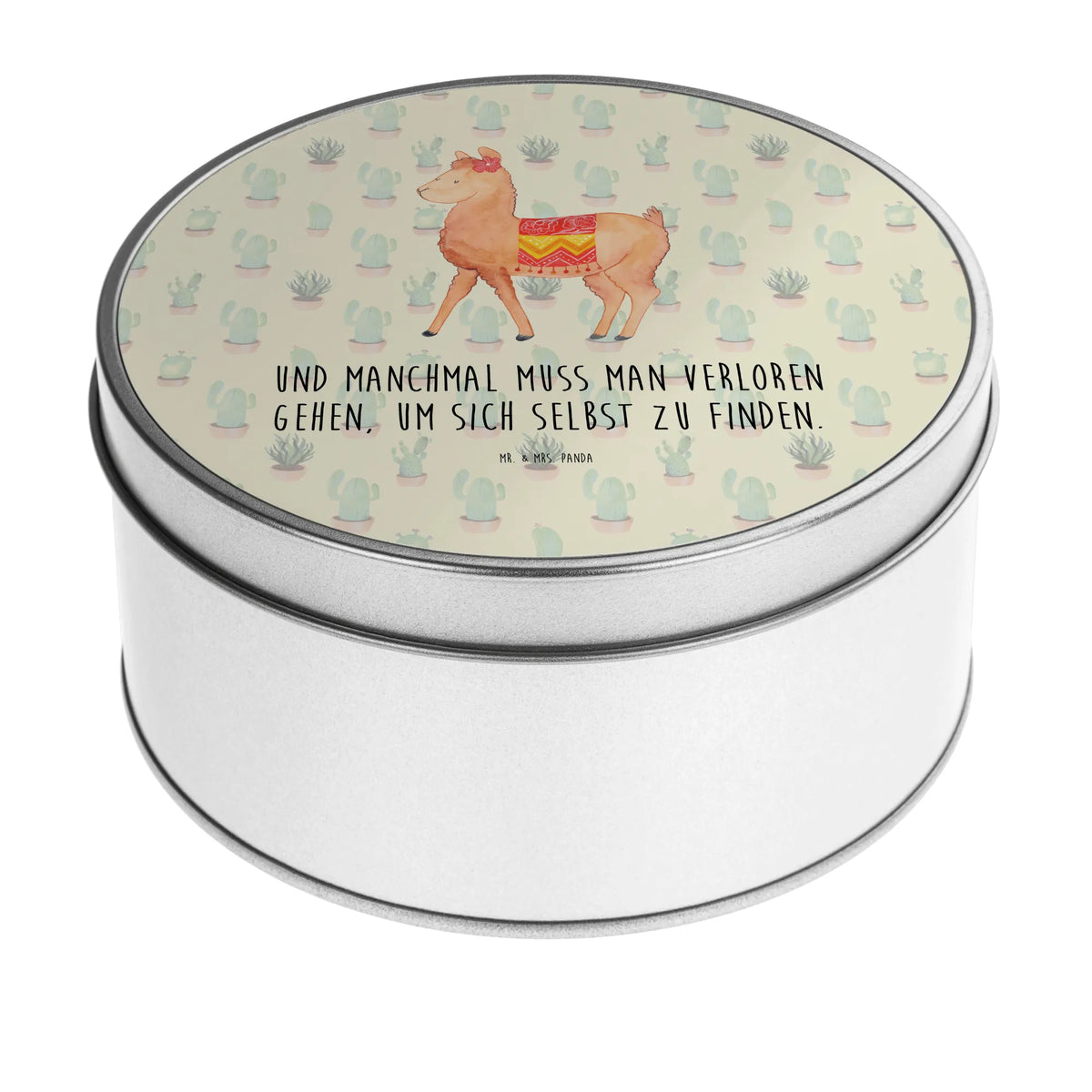 Round tin alpaca Proud alpaca, animal, llama, pako, camel, Peru, favourite animal