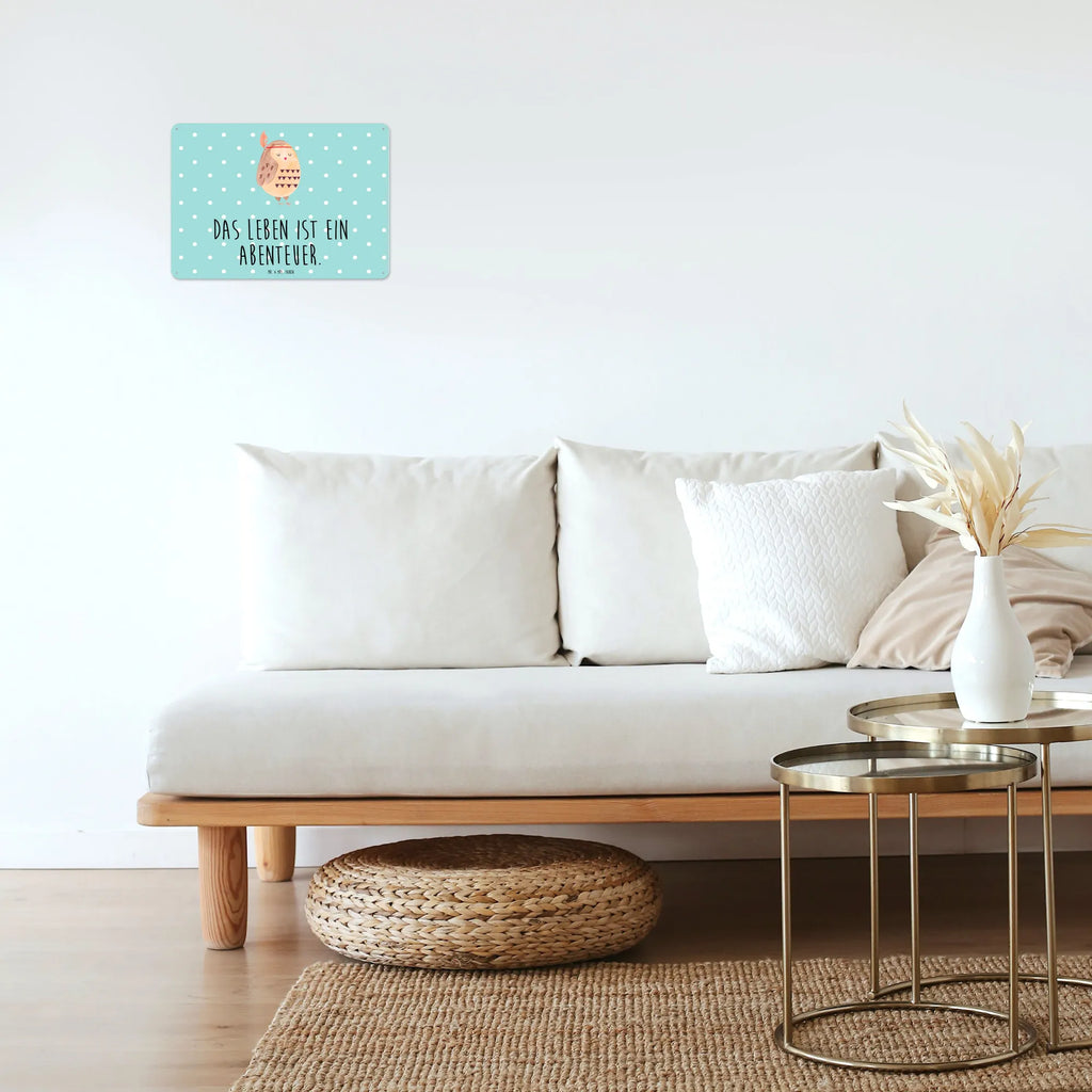 Blechschild Eule Federschmuck Blechschild Für Männer, Blechschild, Dekoschild Metall, Wandschild Metall, Blechschild Küche, Türschild Metall, Blechschild Für Frauen, Blechschild Zum Aufhängen, Blechschild Büro, Blechschild Groß, Eule, Federschmuck, Owl, Eule Deko, Dekoration, Das Leben Ist Ein Abenteuer, Reisespruch