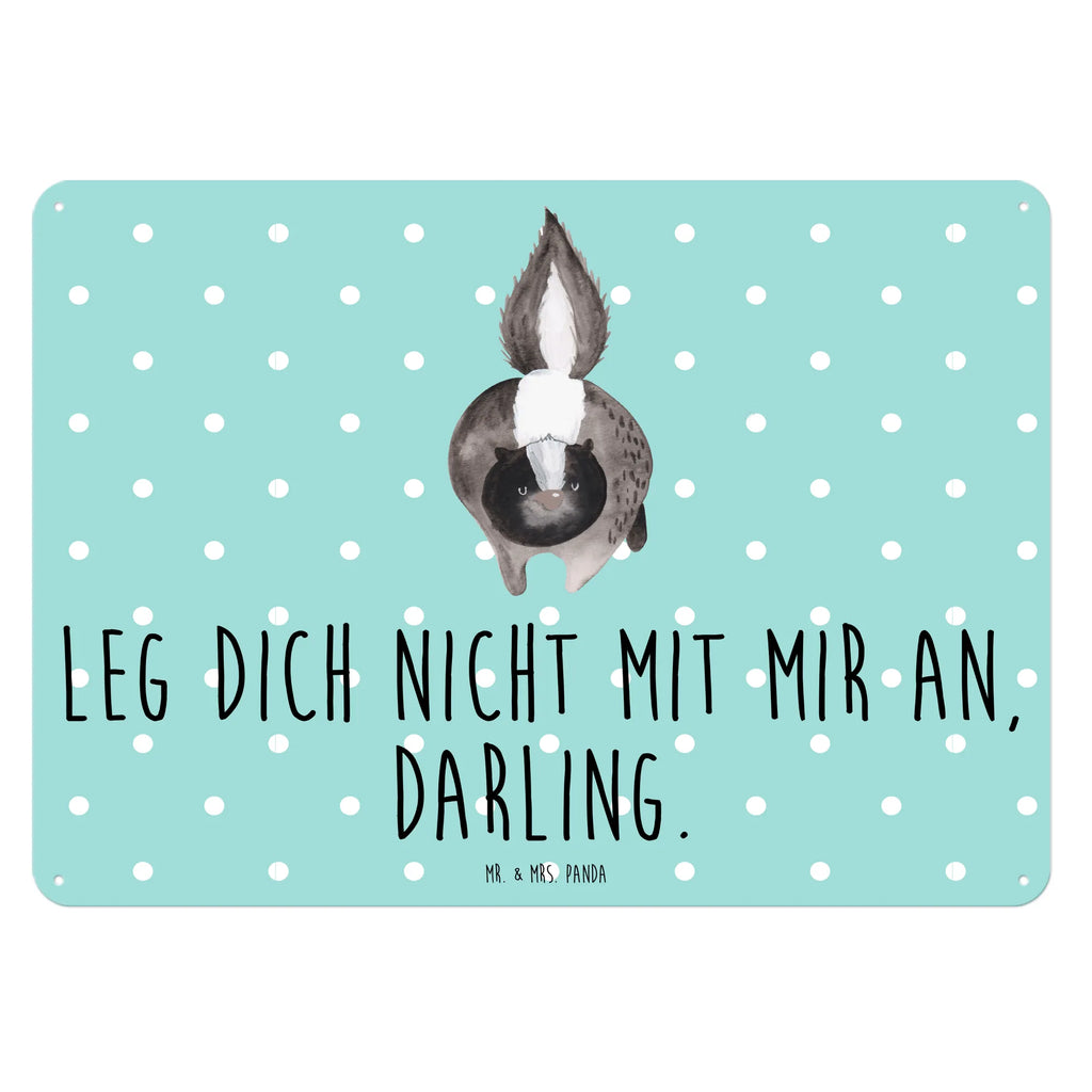 Blechschild Stinktier Angriff Blechschild Zum Aufhängen, Dekoschild Metall, Wandschild Metall, Blechschild Für Frauen, Blechschild Büro, Blechschild Groß, Türschild Metall, Blechschild Für Männer, Blechschild Küche, Blechschild, Skunk, Stinktier, wütend, Stinker, Stinki, Drohung, Wildtier, Raubtier