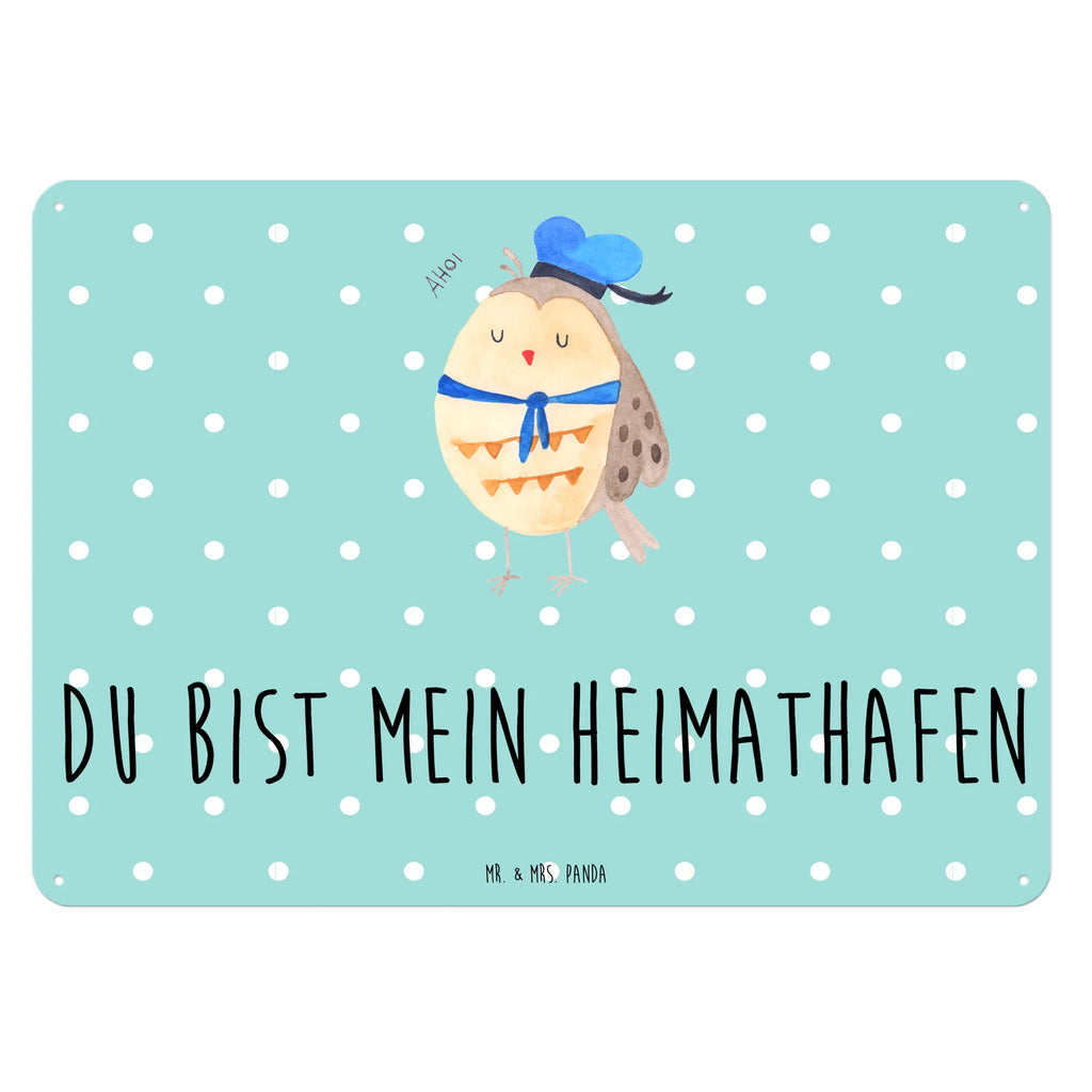 Blechschild Eule Matrose Dekoschild Metall, Wandschild Metall, Blechschild, Blechschild Zum Aufhängen, Blechschild Für Männer, Blechschild Büro, Blechschild Für Frauen, Türschild Metall, Blechschild Küche, Blechschild Groß, Eule, Heimathafen, Owl, Hochzeitstag Geschenk, Eule Spruch, Wortspiel Lustig, Matrose, Seefahrer, Eule Deko, Ehe, Freundin