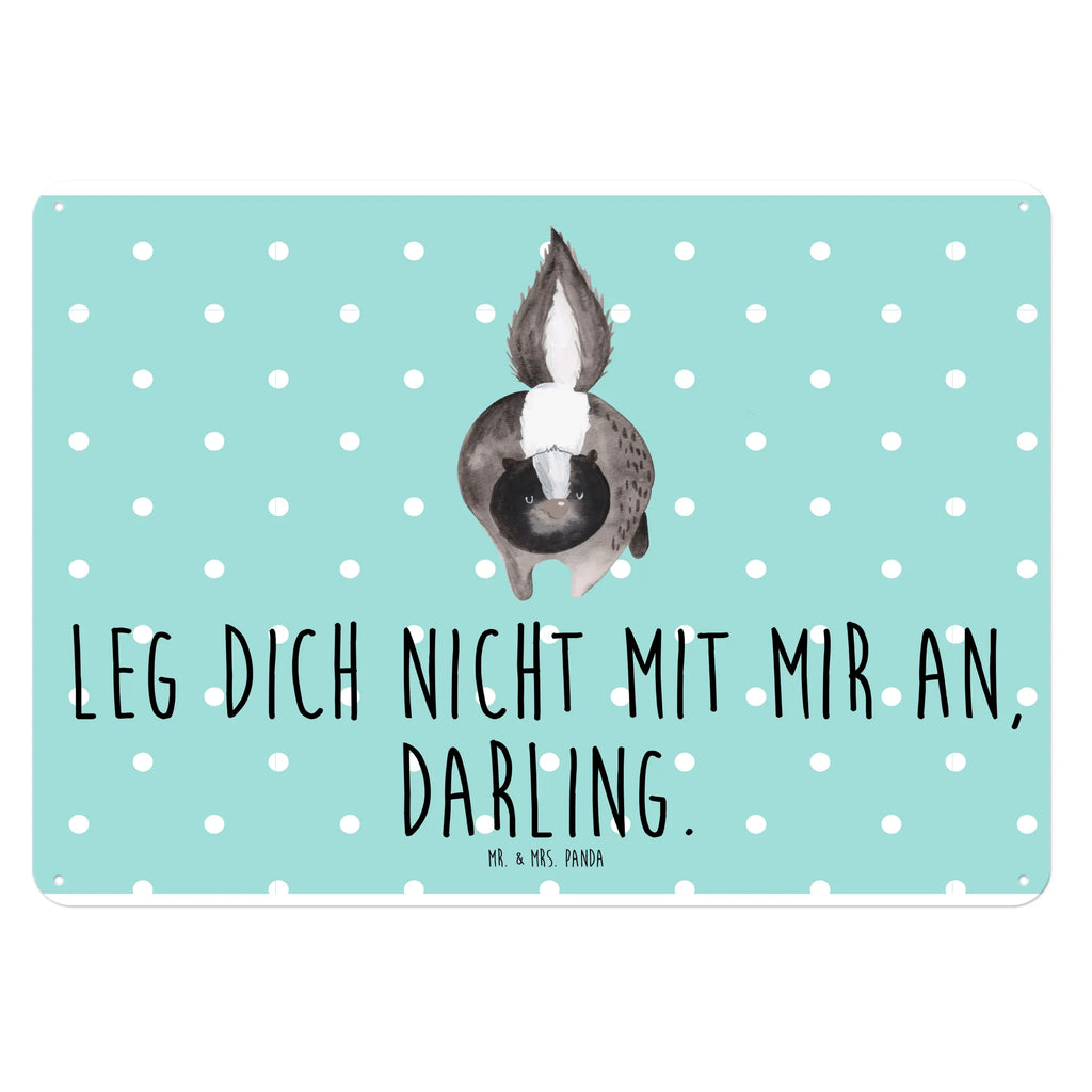 Blechschild Stinktier Angriff Blechschild Zum Aufhängen, Dekoschild Metall, Wandschild Metall, Blechschild Für Frauen, Blechschild Büro, Blechschild Groß, Türschild Metall, Blechschild Für Männer, Blechschild Küche, Blechschild, Skunk, Stinktier, wütend, Stinker, Stinki, Drohung, Wildtier, Raubtier