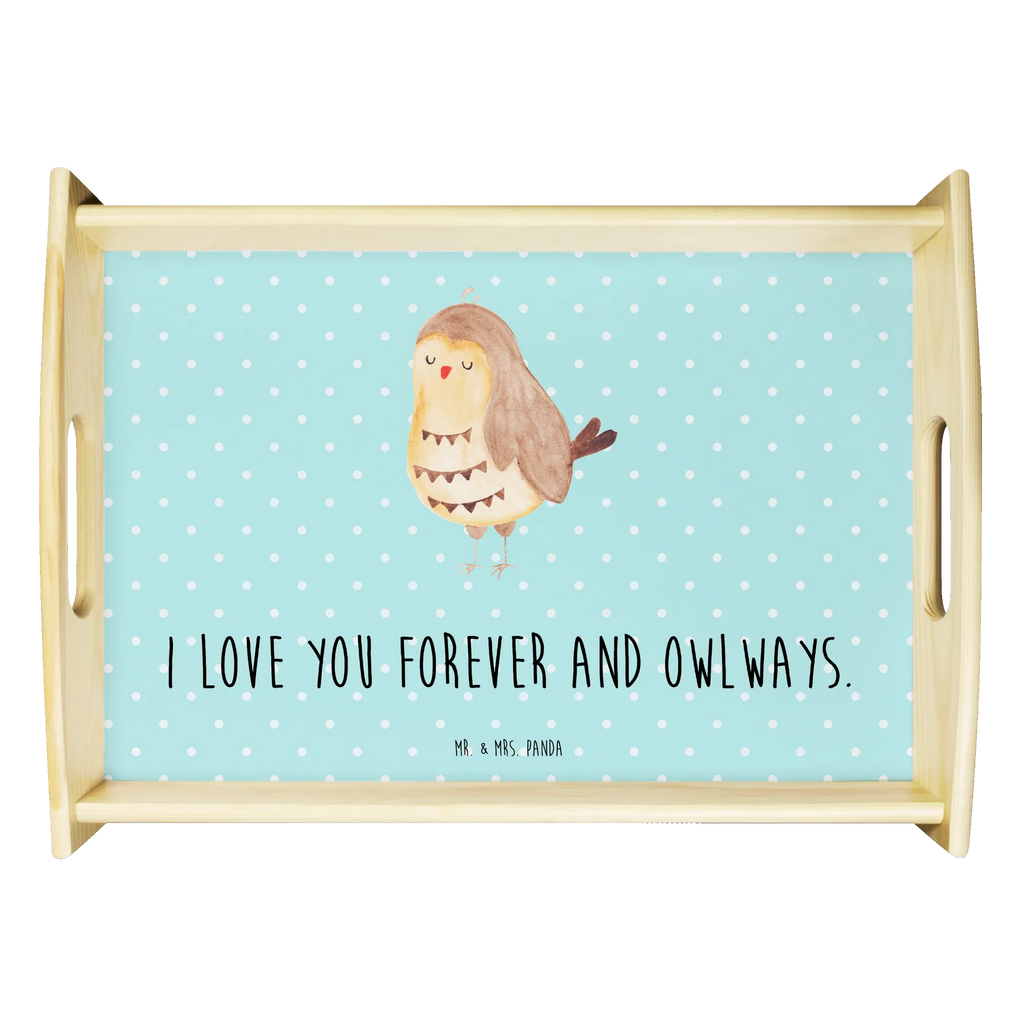 Serviertablett Eule Zufrieden Küchentablett, Dekotablett, Tablett, Serviertablett, Holztablett, Frühstückstablett, Eule, Owl, Wortspiel lustig, Eule deko, Romantisch, Spruch schön, Eule Spruch, Liebe Spruch, Geschenk Hochzeitstag