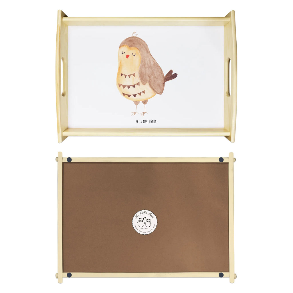 Serviertablett Eule Zufrieden Küchentablett, Dekotablett, Tablett, Serviertablett, Holztablett, Frühstückstablett, Eule, Owl, Wortspiel lustig, Eule deko, Romantisch, Spruch schön, Eule Spruch, Liebe Spruch, Geschenk Hochzeitstag