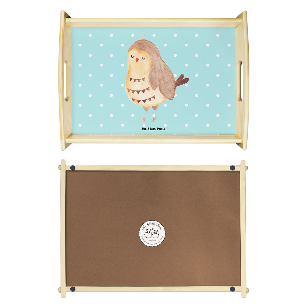 Serviertablett Eule Zufrieden Küchentablett, Dekotablett, Tablett, Serviertablett, Holztablett, Frühstückstablett, Eule, Owl, Wortspiel lustig, Eule deko, Romantisch, Spruch schön, Eule Spruch, Liebe Spruch, Geschenk Hochzeitstag